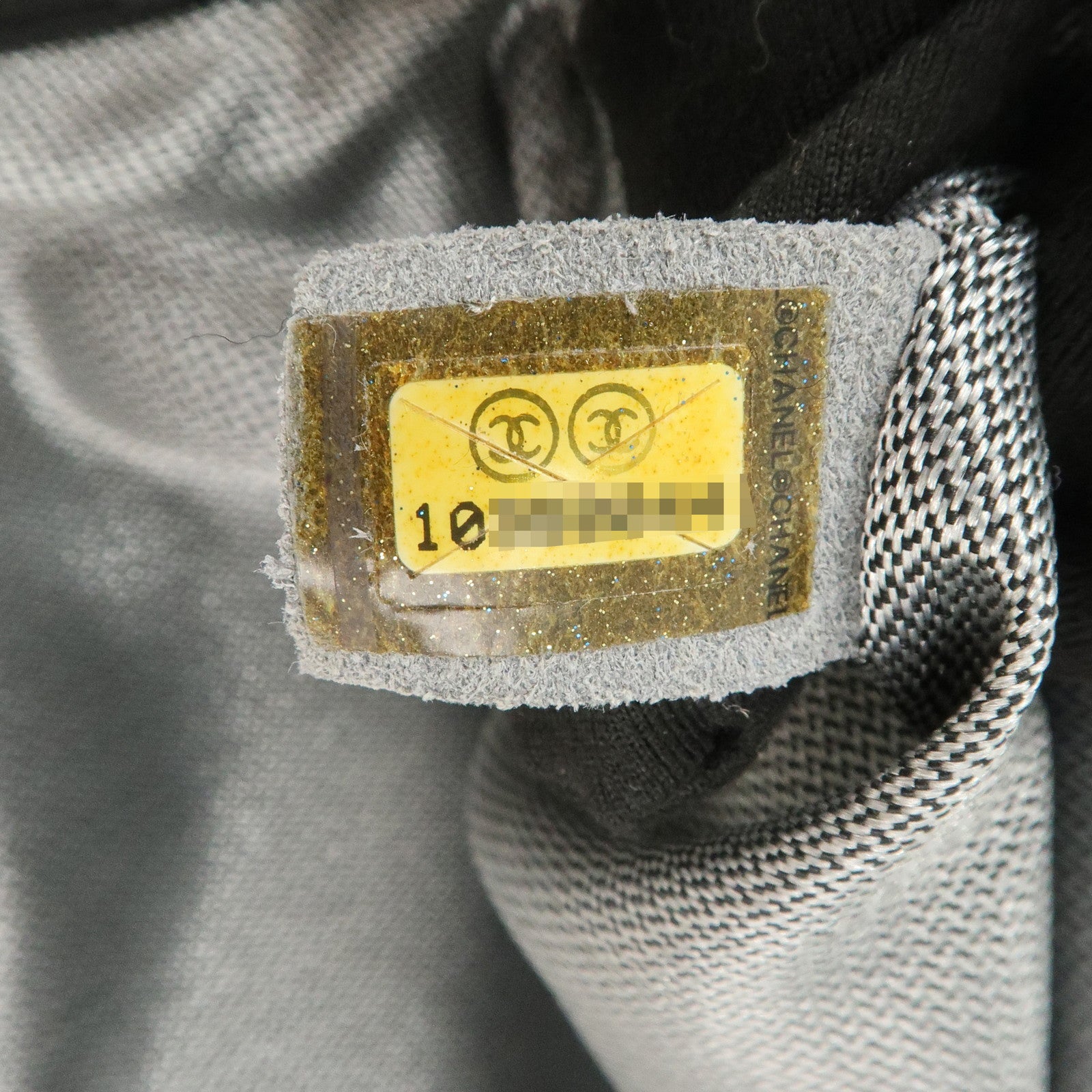 CHANEL Mademoiselle Line Lamb Skin Clutch Bag Hand Bag Black