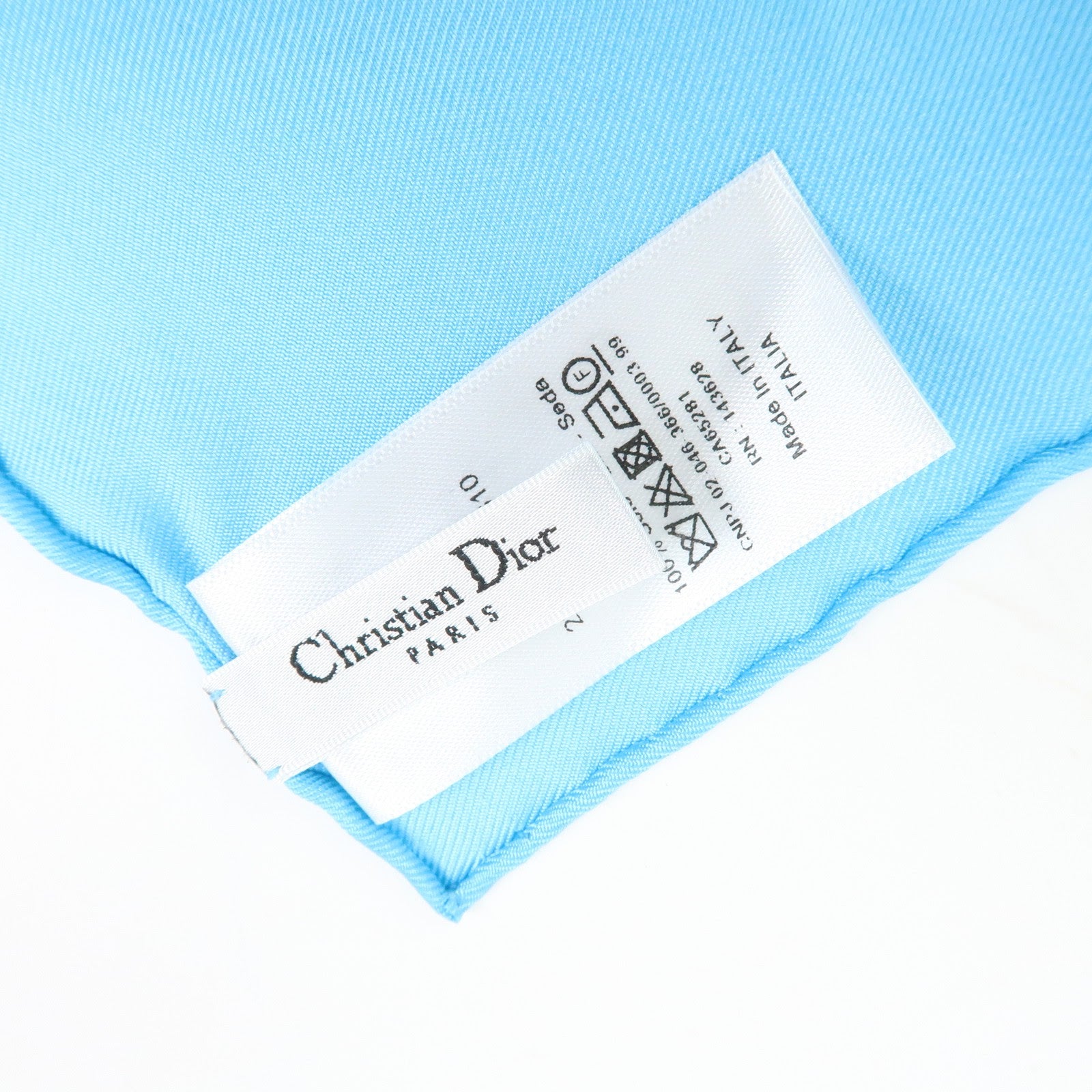 Christian Dior Silk 100％ Zebra Scarf Shawl Light Blue Pink