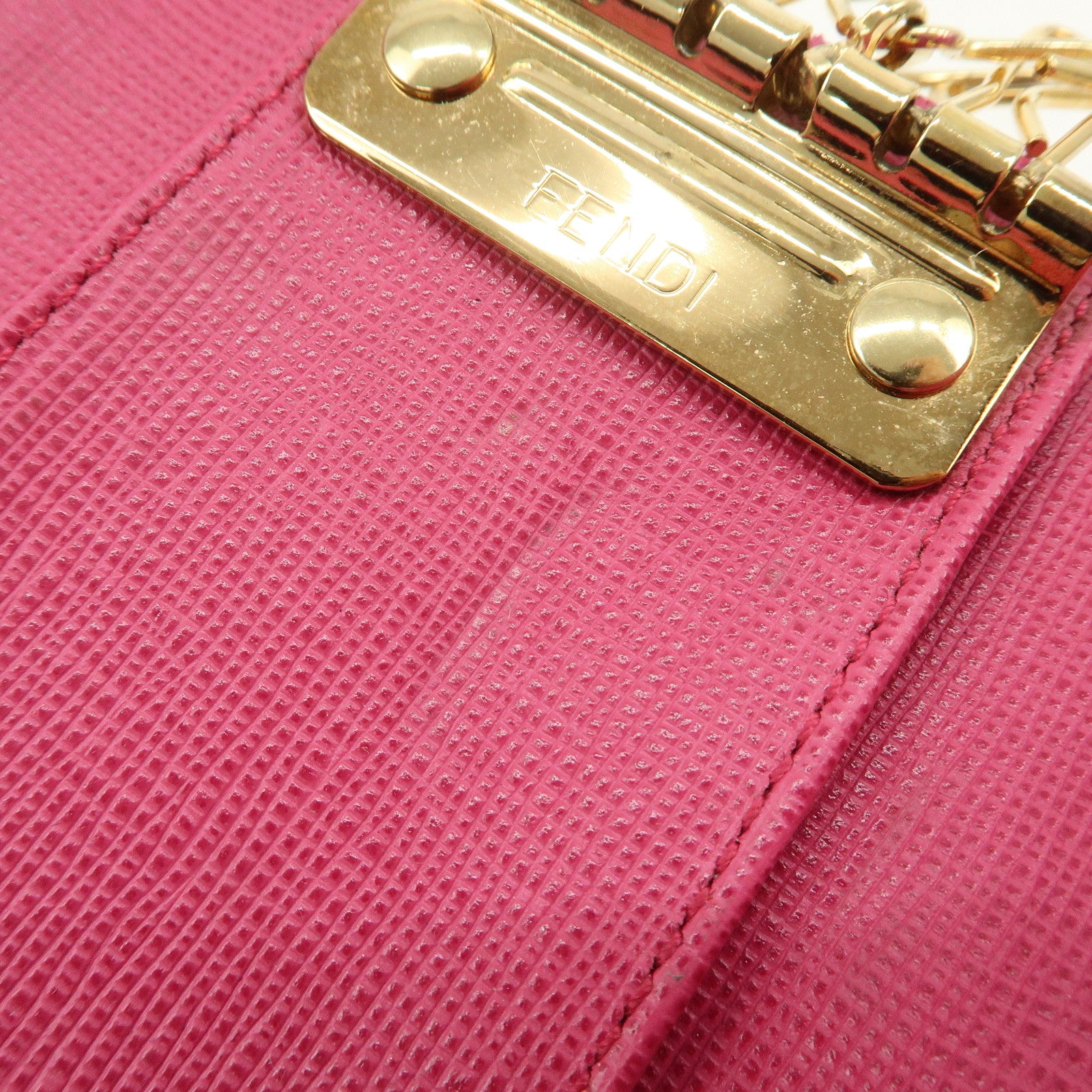 FENDI Zucca PVC Coating Canvas Leather 6 Rings Key Case 8AP079