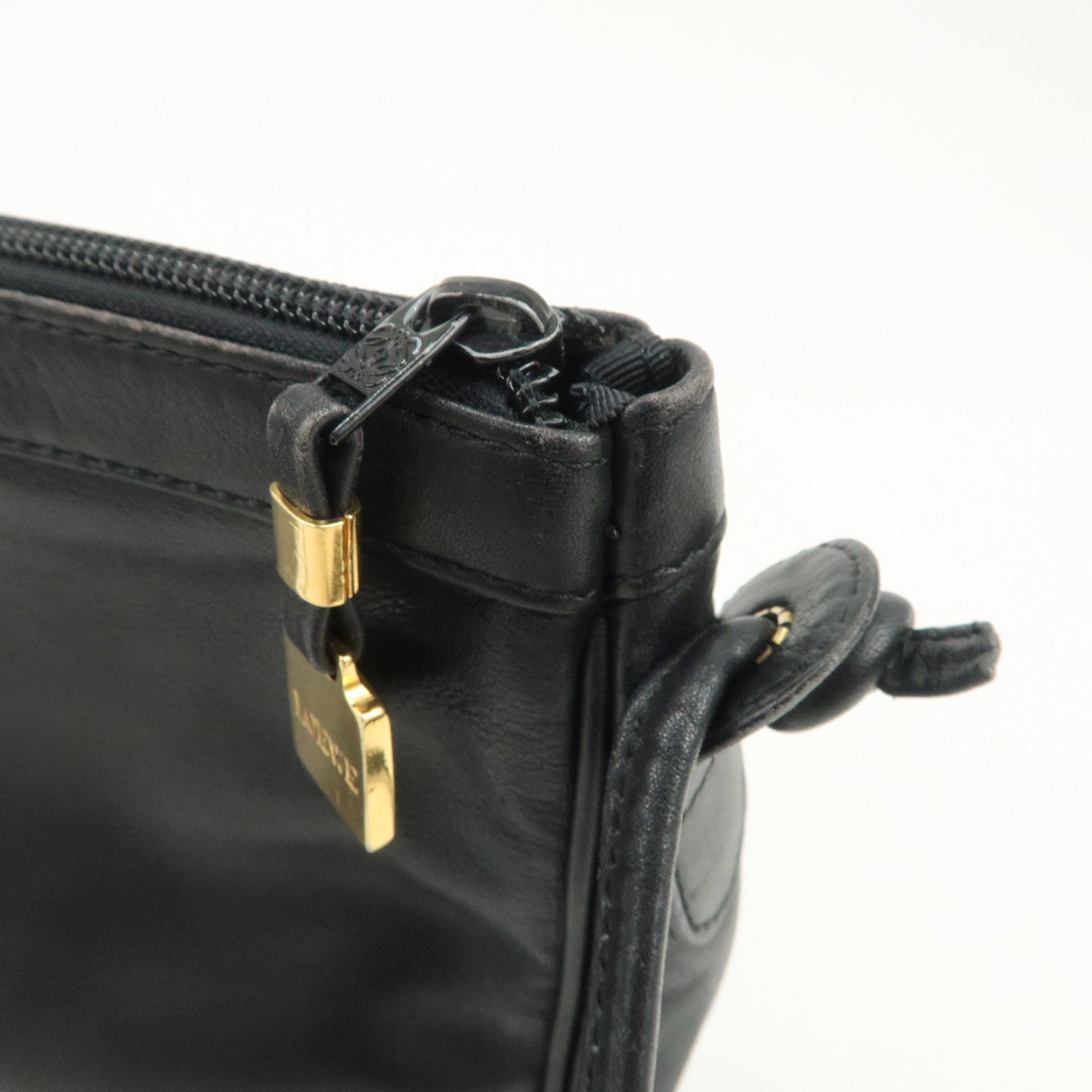 LOEWE Anagram Logo Leather Shoulder Bag Crossbody Bag Black