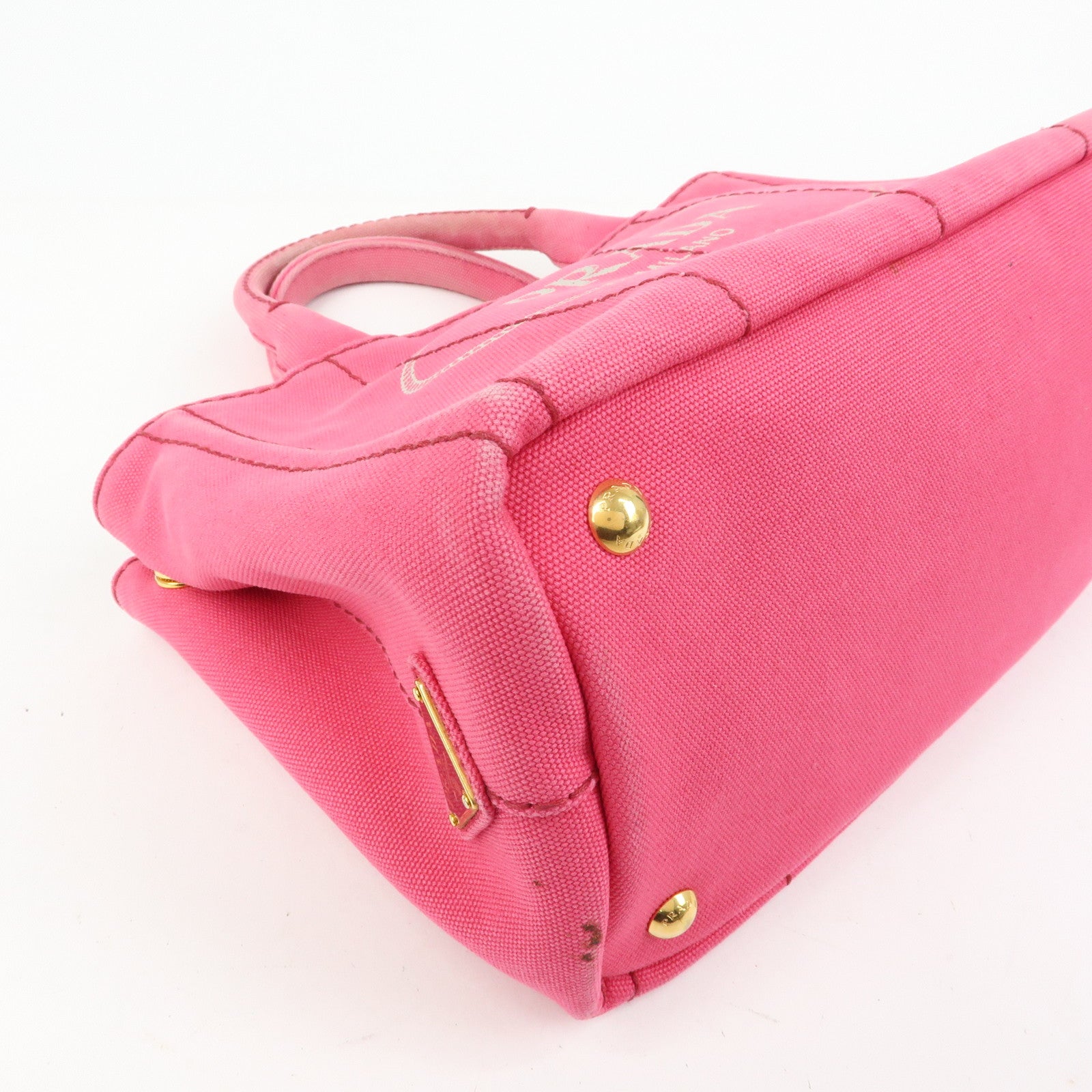 PRADA Canapa Mini Canvas 2Way Bag Hand Bag Shoulder Bag Pink 1BG439