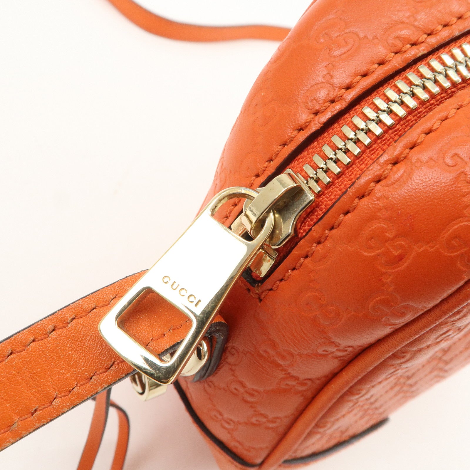 GUCCI Micro Guccissima Leather Shoulder Bag Orange 449413