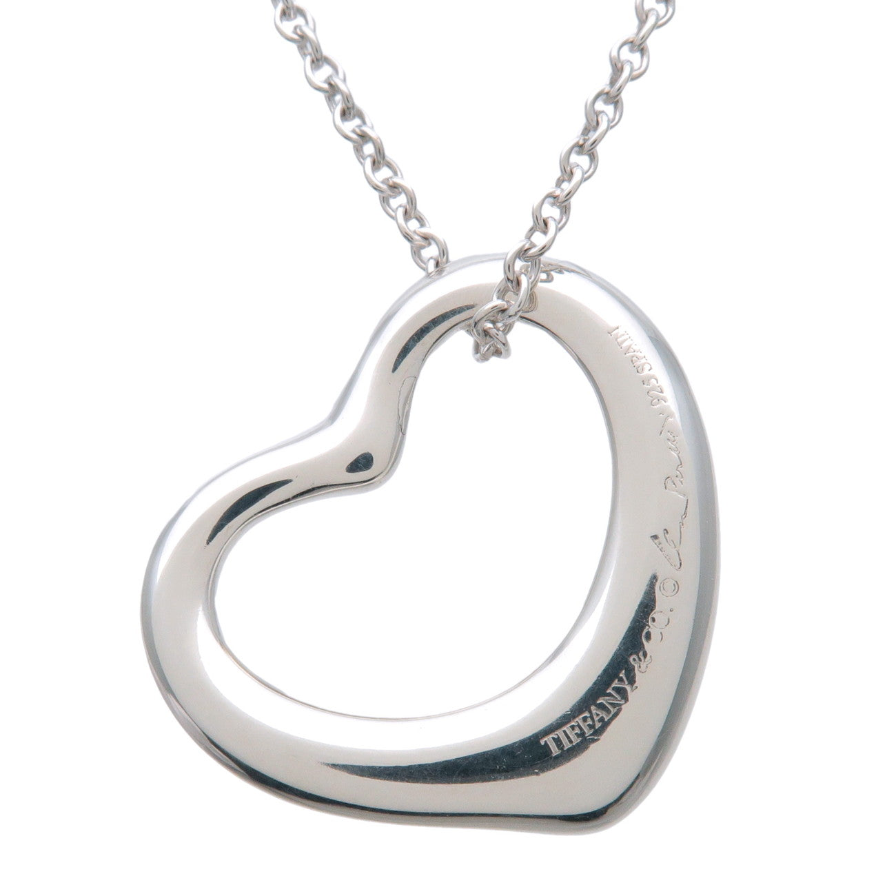 Tiffany & Co Open Heart Necklace 22MM SV925 Silver