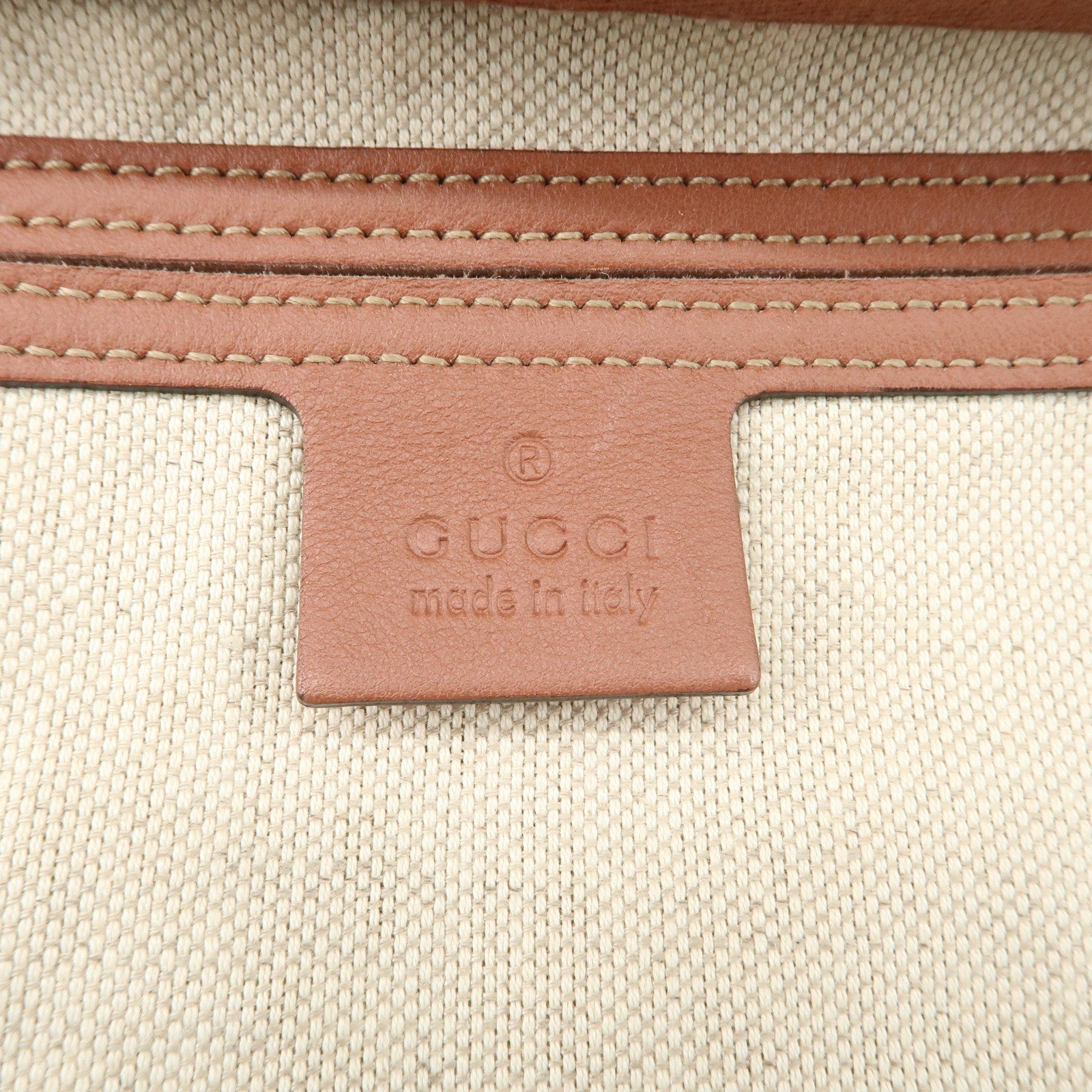 GUCCI GG Supreme Leather Boston Bag Beige Brown Star 193603