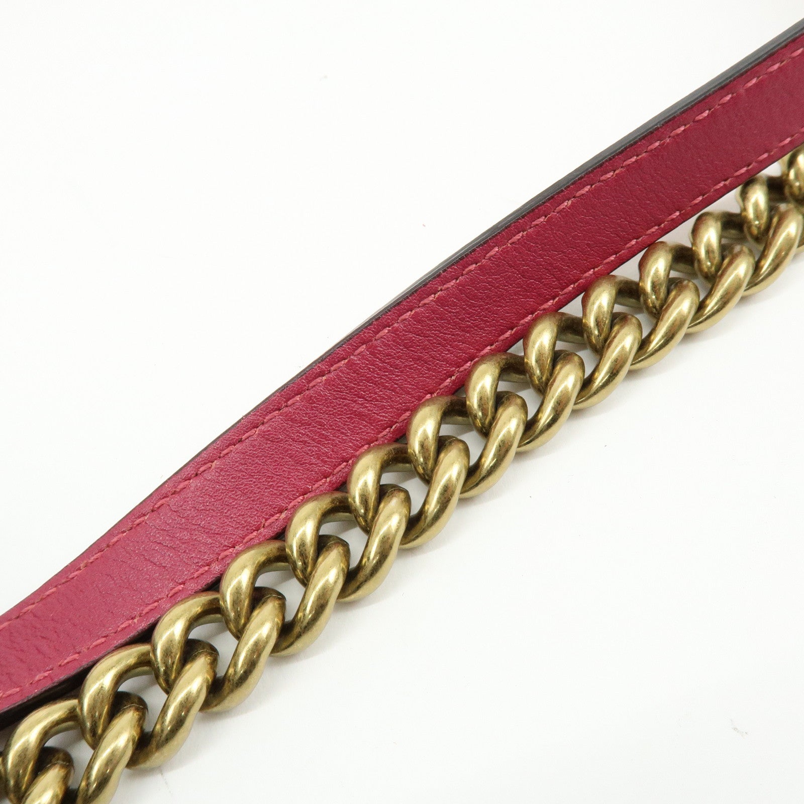 GUCCI GG Marmont Velour Leather Chain Shoulder Bag Pink 443496