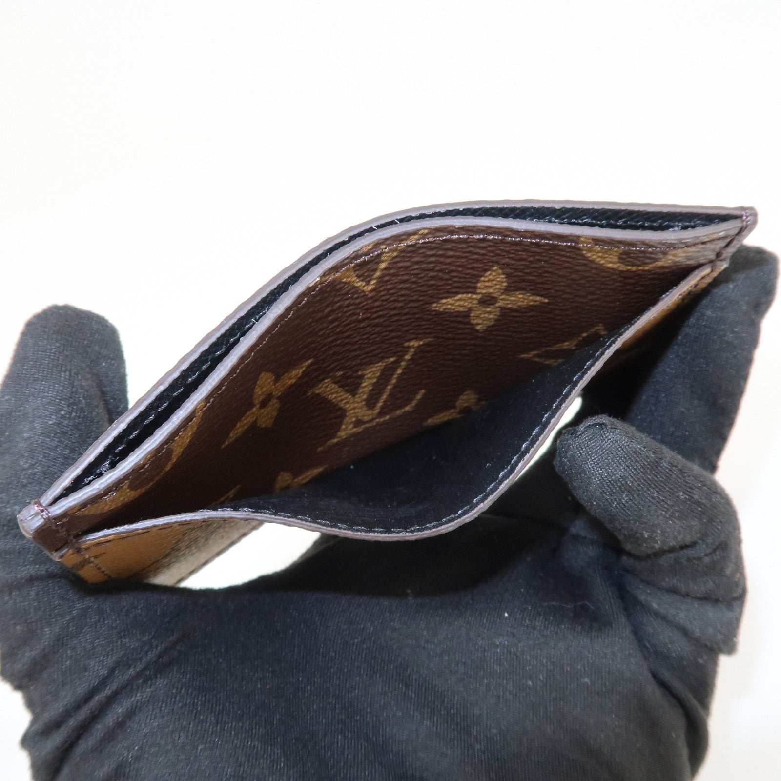 Louis Vuitton Monogram Reverse Porte Cartes Simple Card Case M69161