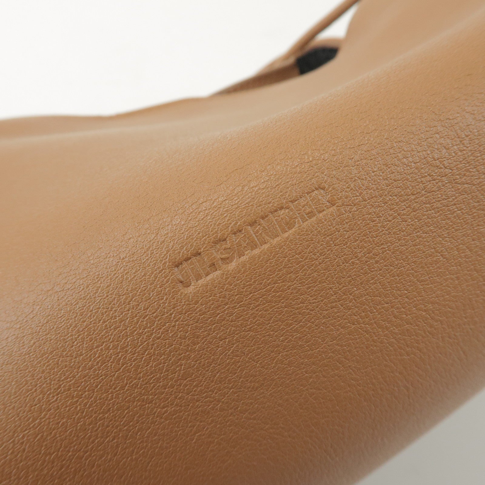 JIL SANDER Drawstring Leather Shoulder Crossbody Bag Light Brown