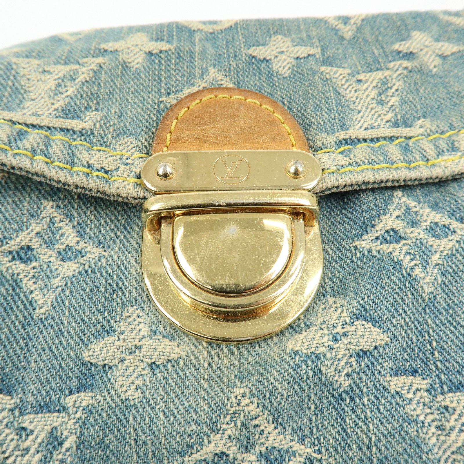 Louis Vuitton Monogram Denim Mini Pleaty Shoulder Bag Blue M95050