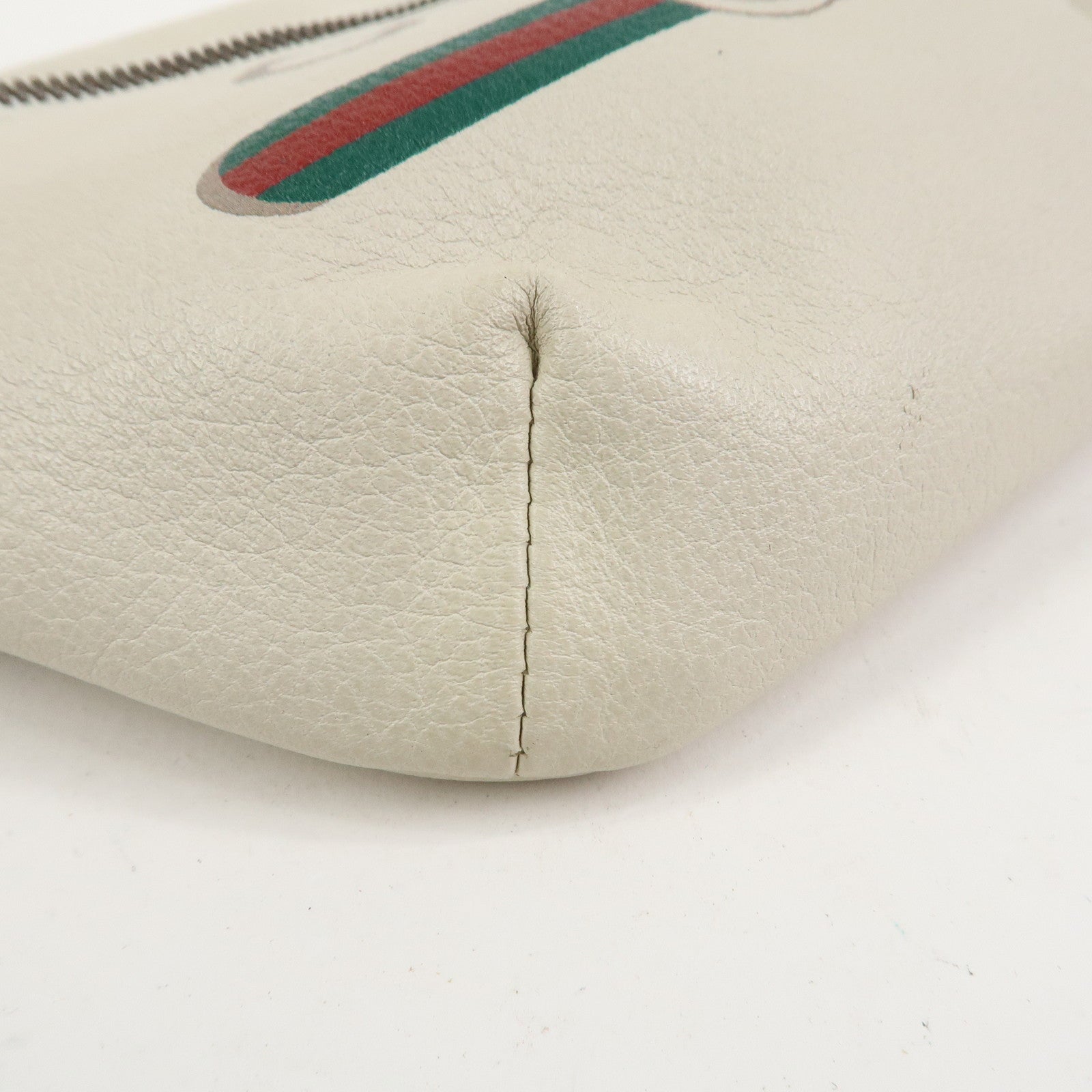 GUCCI Sherry Leather Waist Pouch Body Bag White 527792