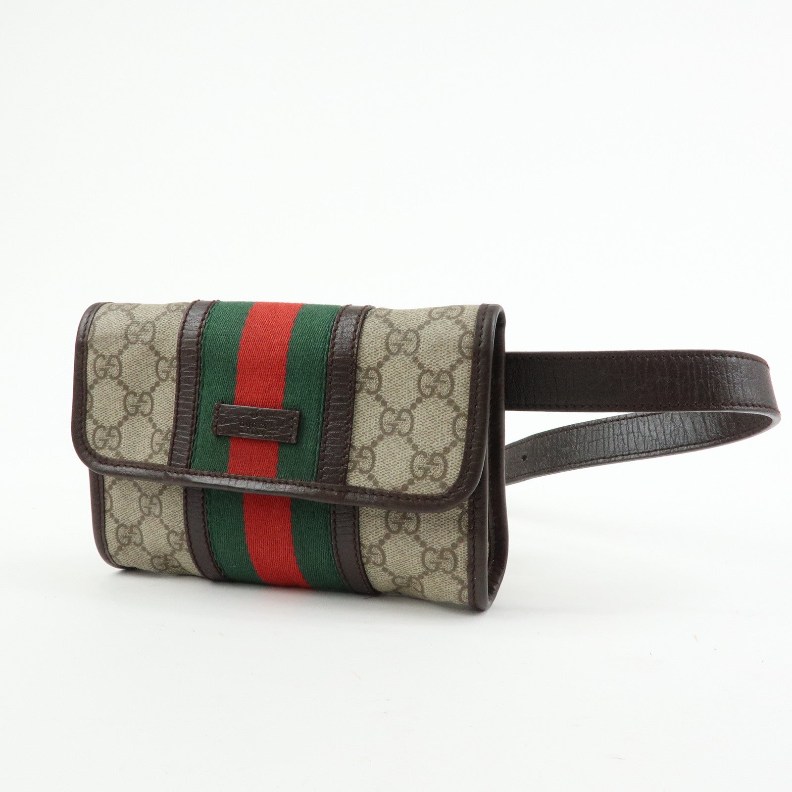 GUCCI Sherry GG Supreme Leather Waist Pouch Body Bag Beige 152597
