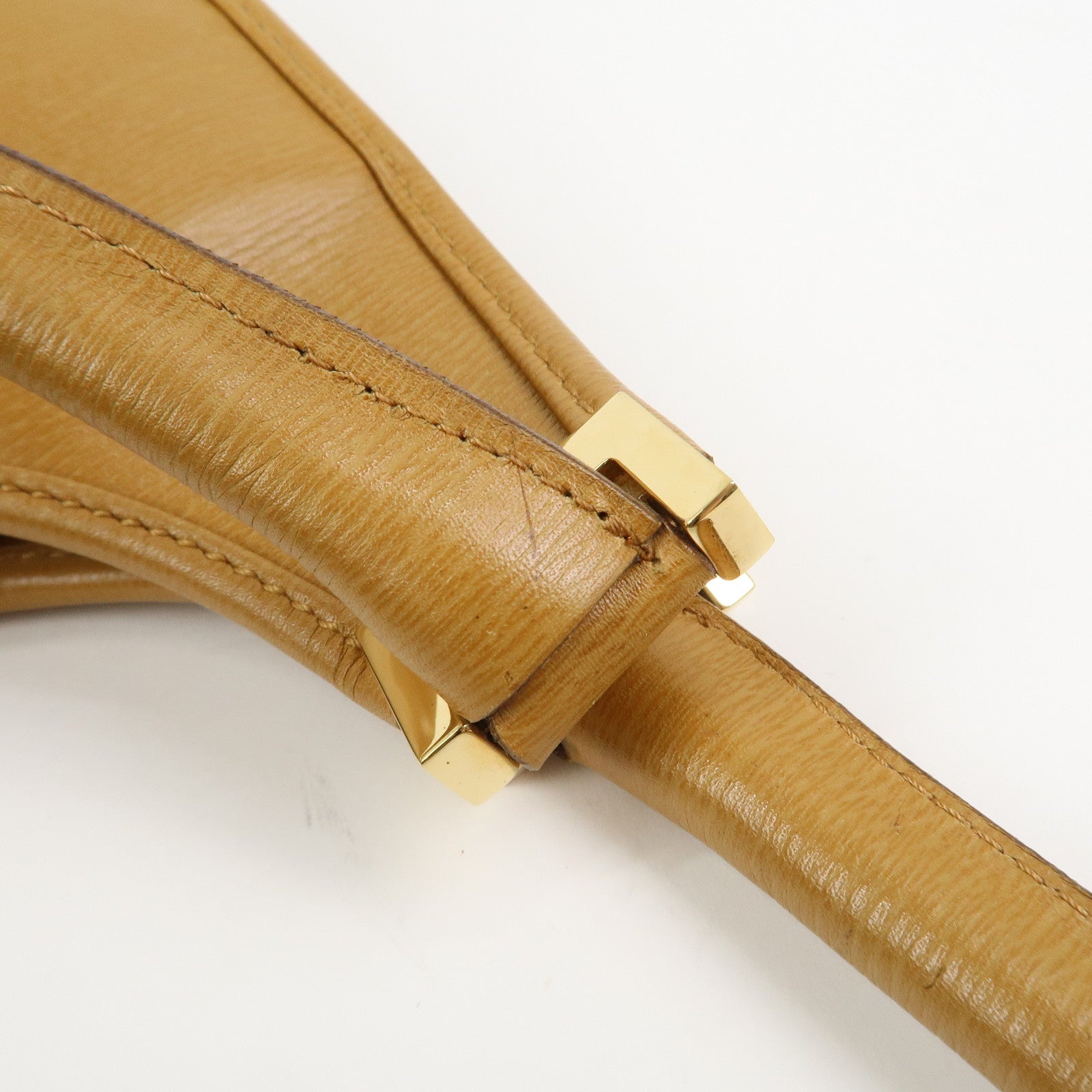 GUCCI Jackie Logo Leather Shoulder Bag Hand Bag Brown 002・1067