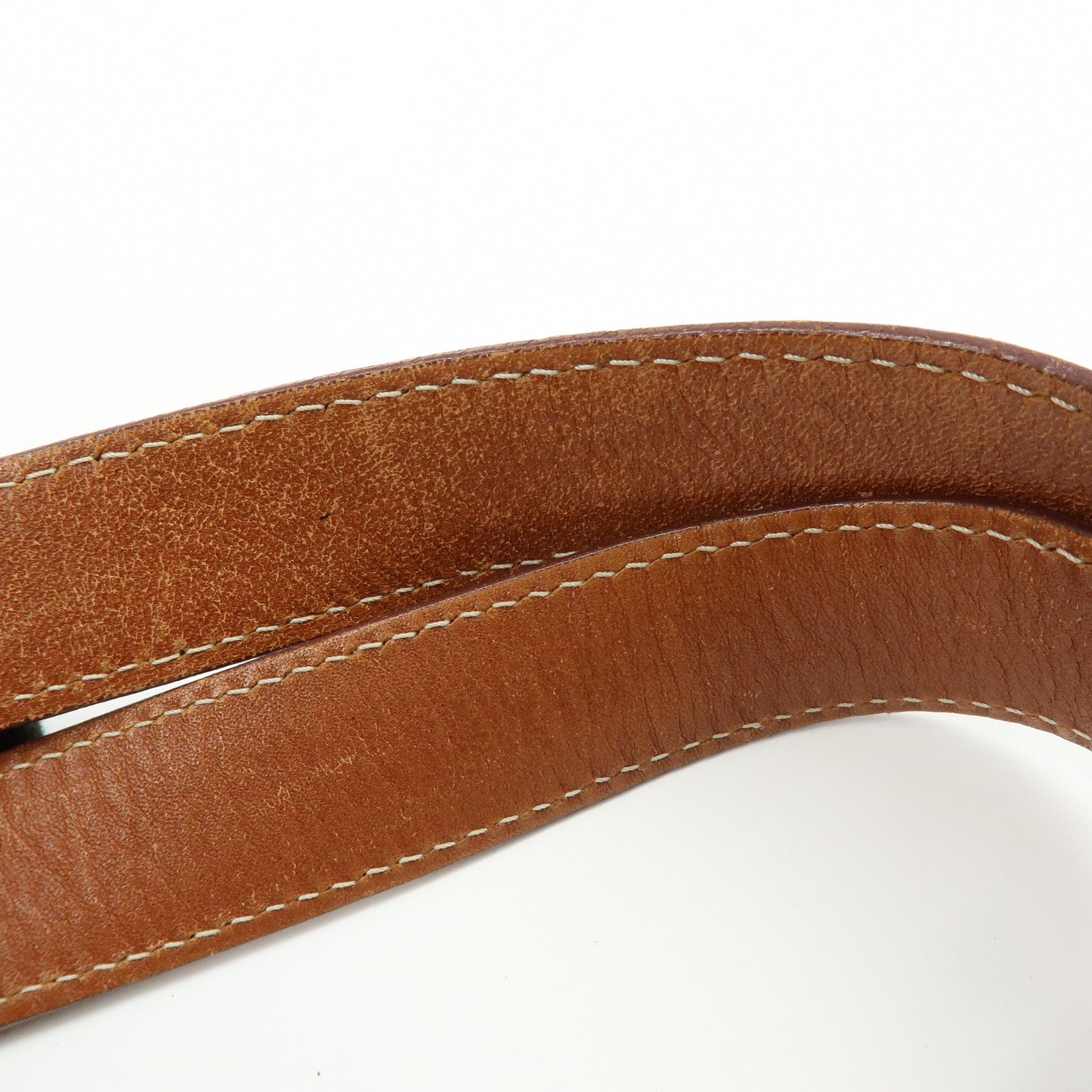 CELINE Flower Canvas Leather Tote Bag Shoulder Bag Brown Natural