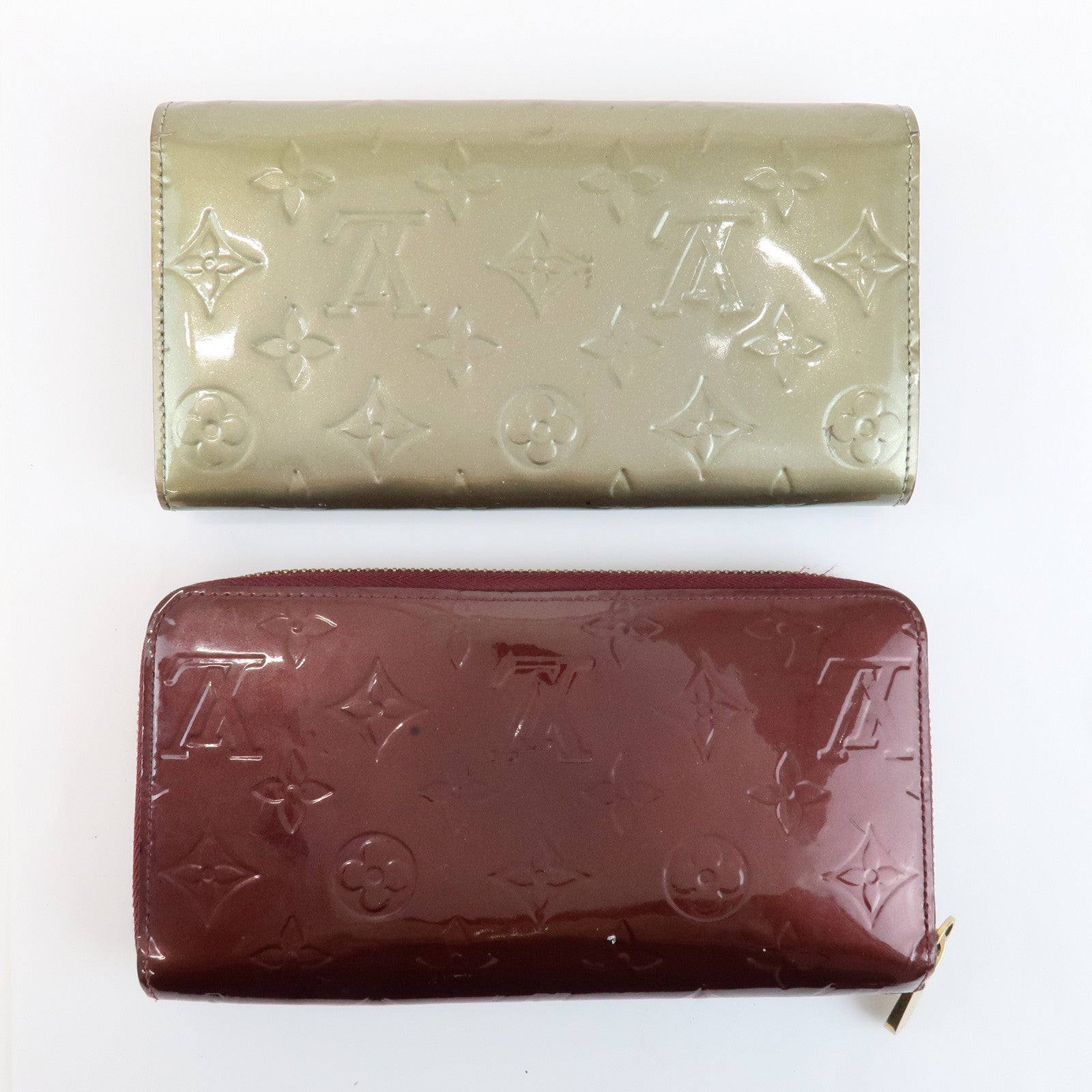 Louis Vuitton Monogram Vernis Leather Set of 2 Wallet M91532/M91536