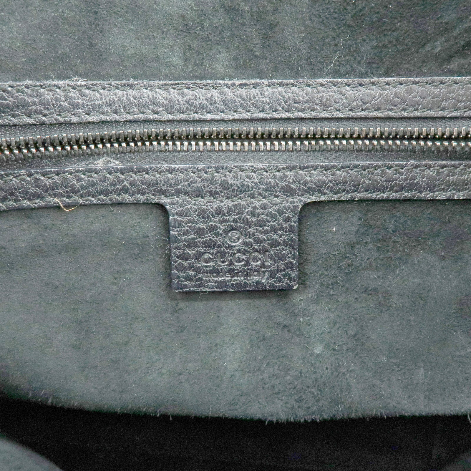 GUCCI Leather Velor Hand Bag Doctor's Bag Shoulder Bag Black 146002