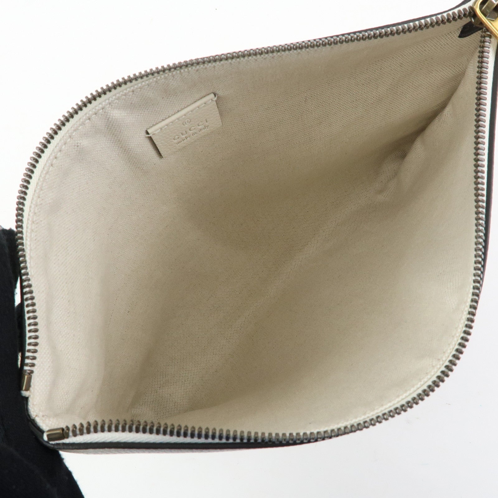 GUCCI Sherry Vintage Logo Medium Portfolio Clutch Bag Ivory 572770