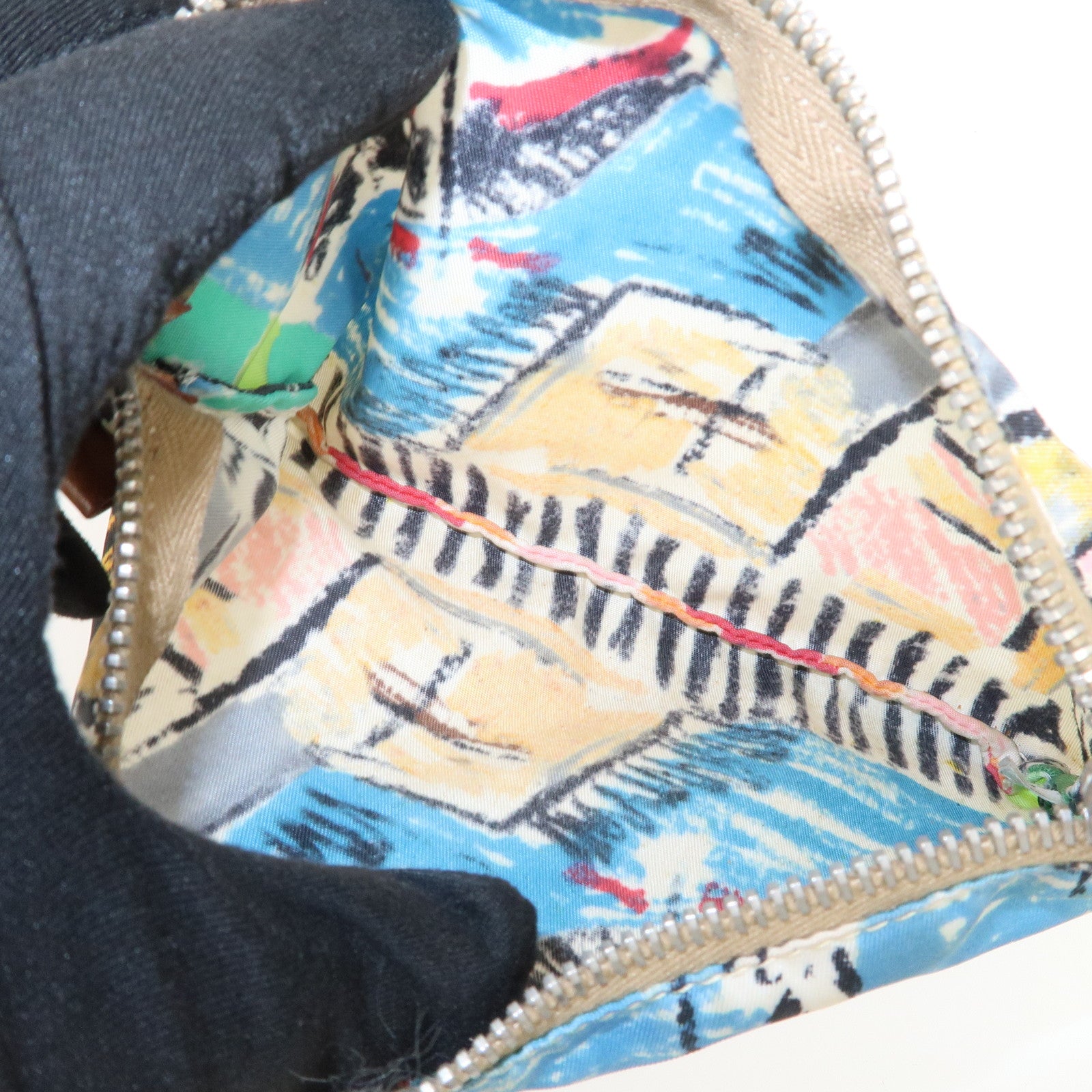 PRADA Venetian Print PVC Leather Tote Bag Clear Multicolor BR2515