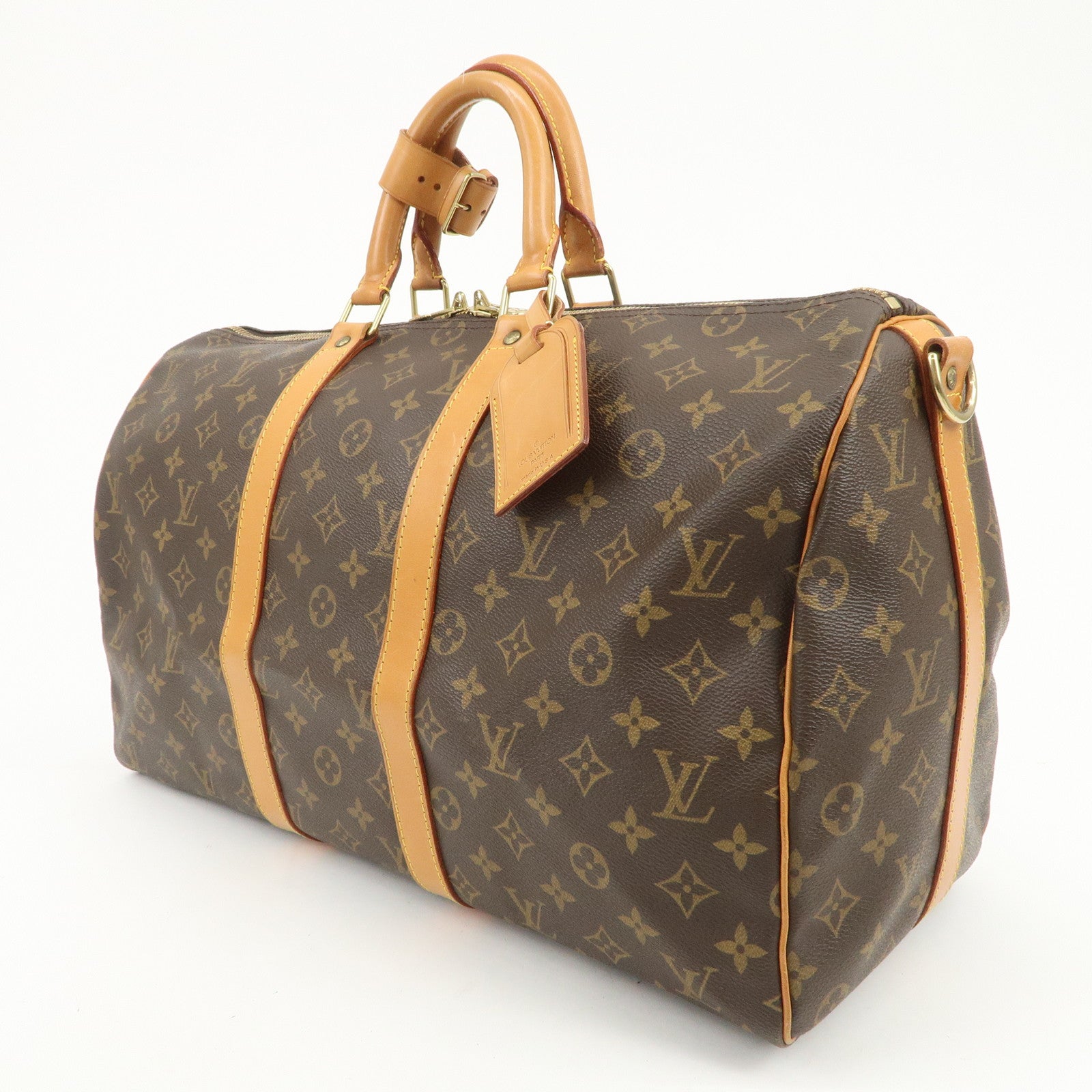 Louis Vuitton Monogram Keep All Bandouliere 45 Boston Bag M41418