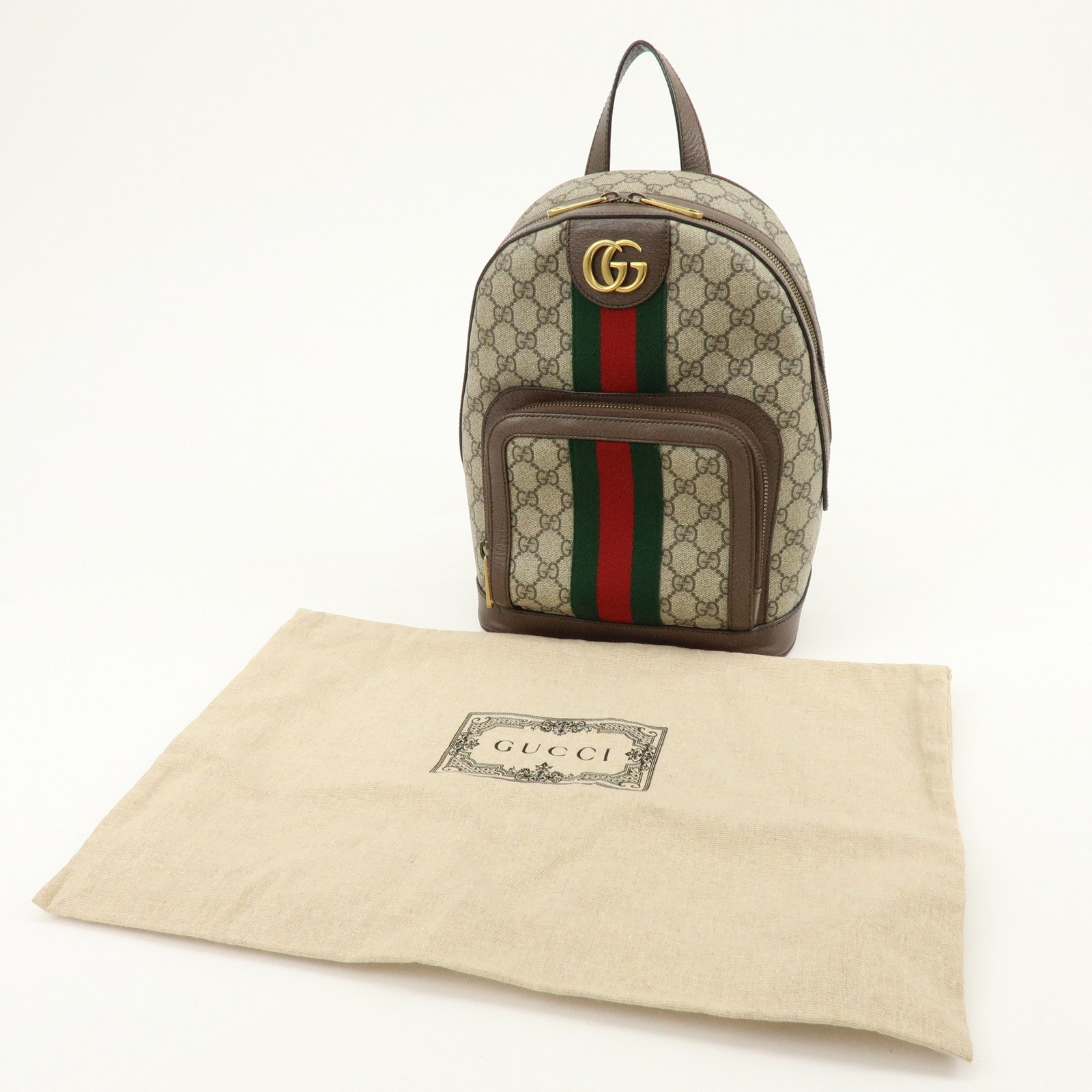 GUCCI Ophidia Sherry GG Marmont GG Supreme Leather Backpack 547965