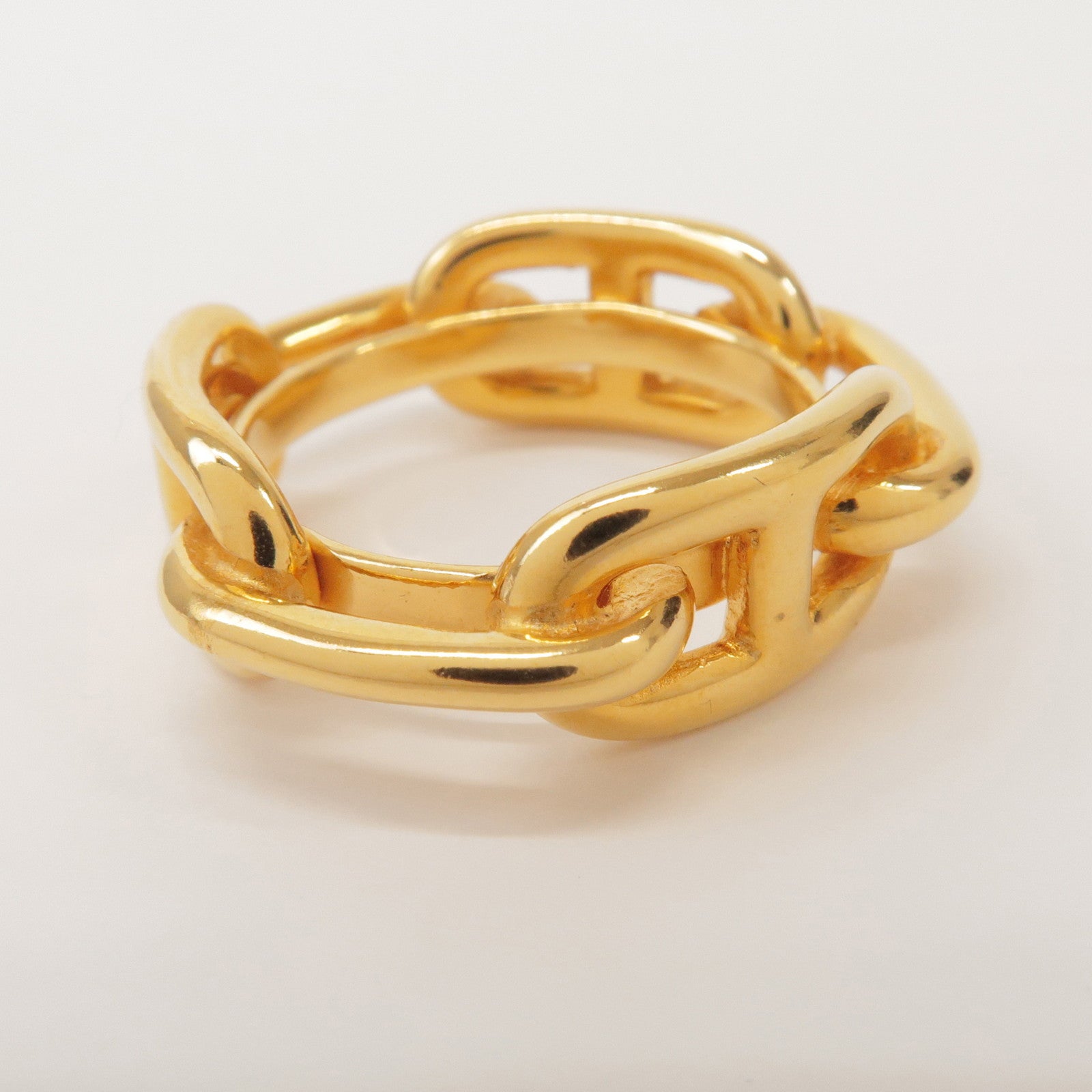 HERMES Metal Chaine d’Ancre Scarf Ring Gold