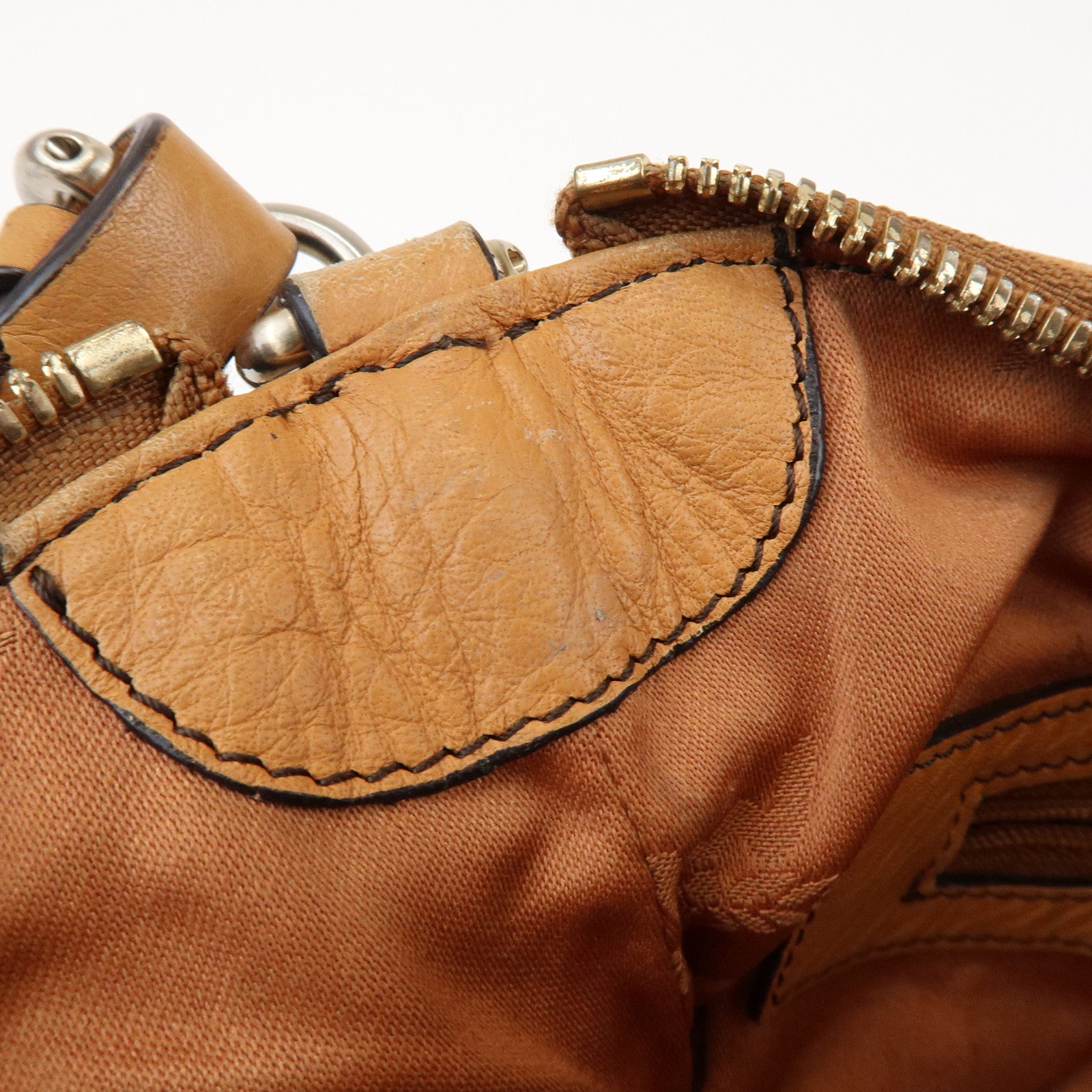 MCM Logo Leather 2WAY Bag Hand Bag Shoulder Bag Crossbody Bag Brown
