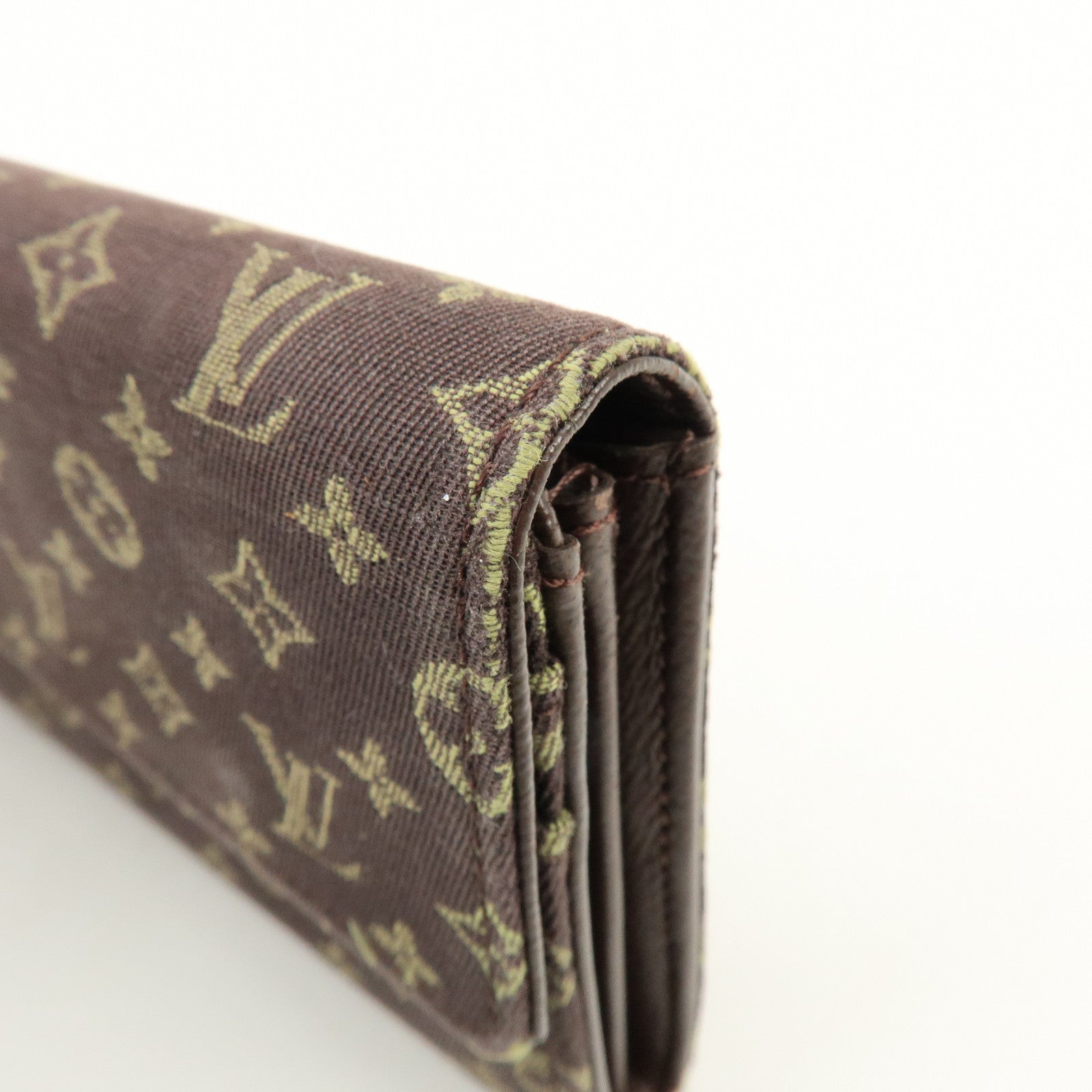 Louis Vuitton Monogram Mini Lin Canvas Long Wallet Brown M95234