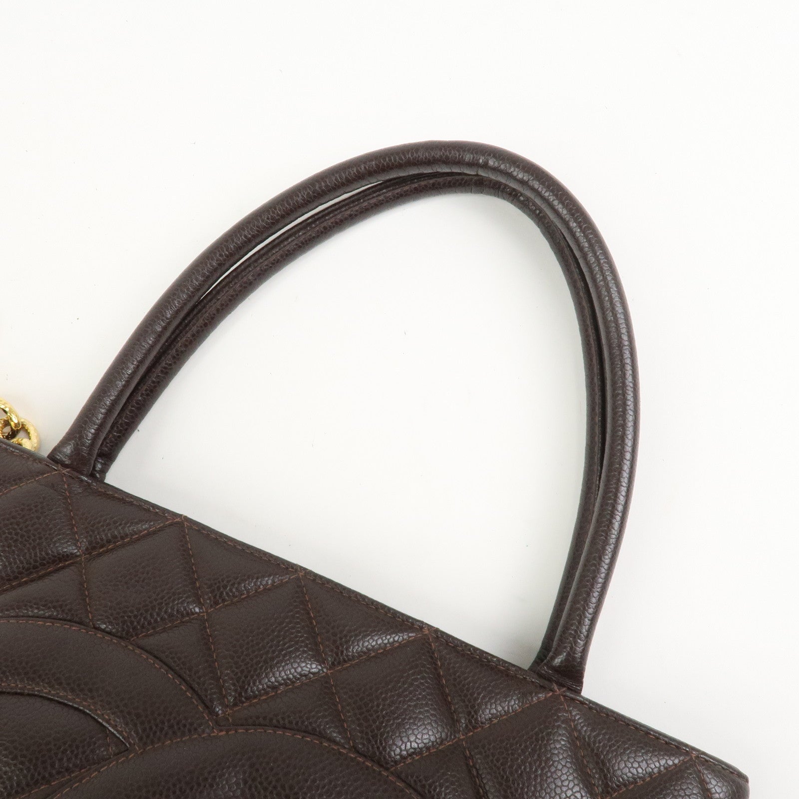 CHANEL Matelasse Caviarskin Medallion Tote Bag Hand Bag A01804