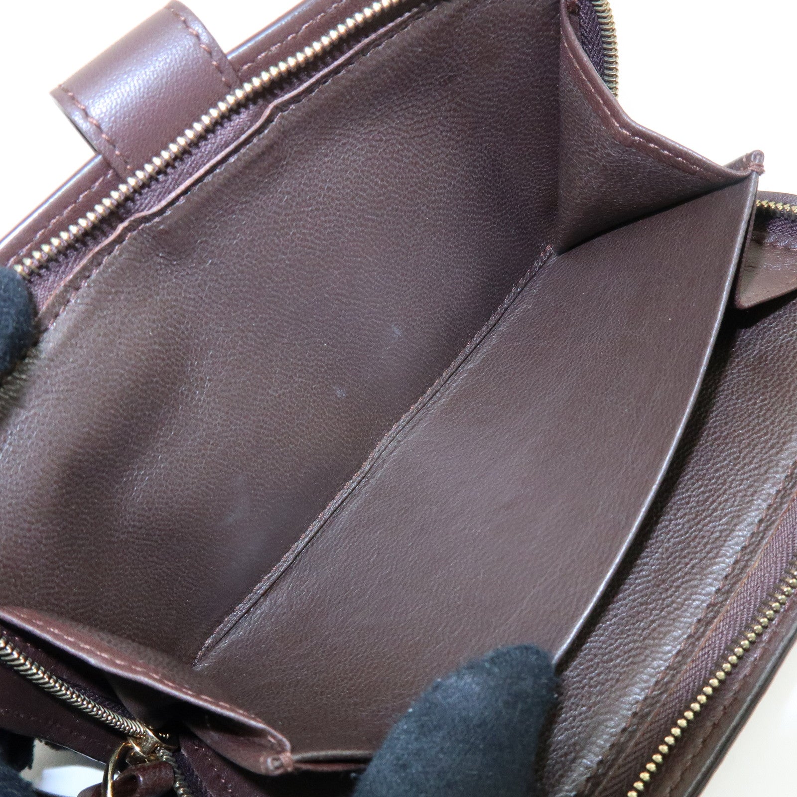 BOTTEGA VENETA Intrecciato Leather Bi-fold Long Wallet Brown 114074