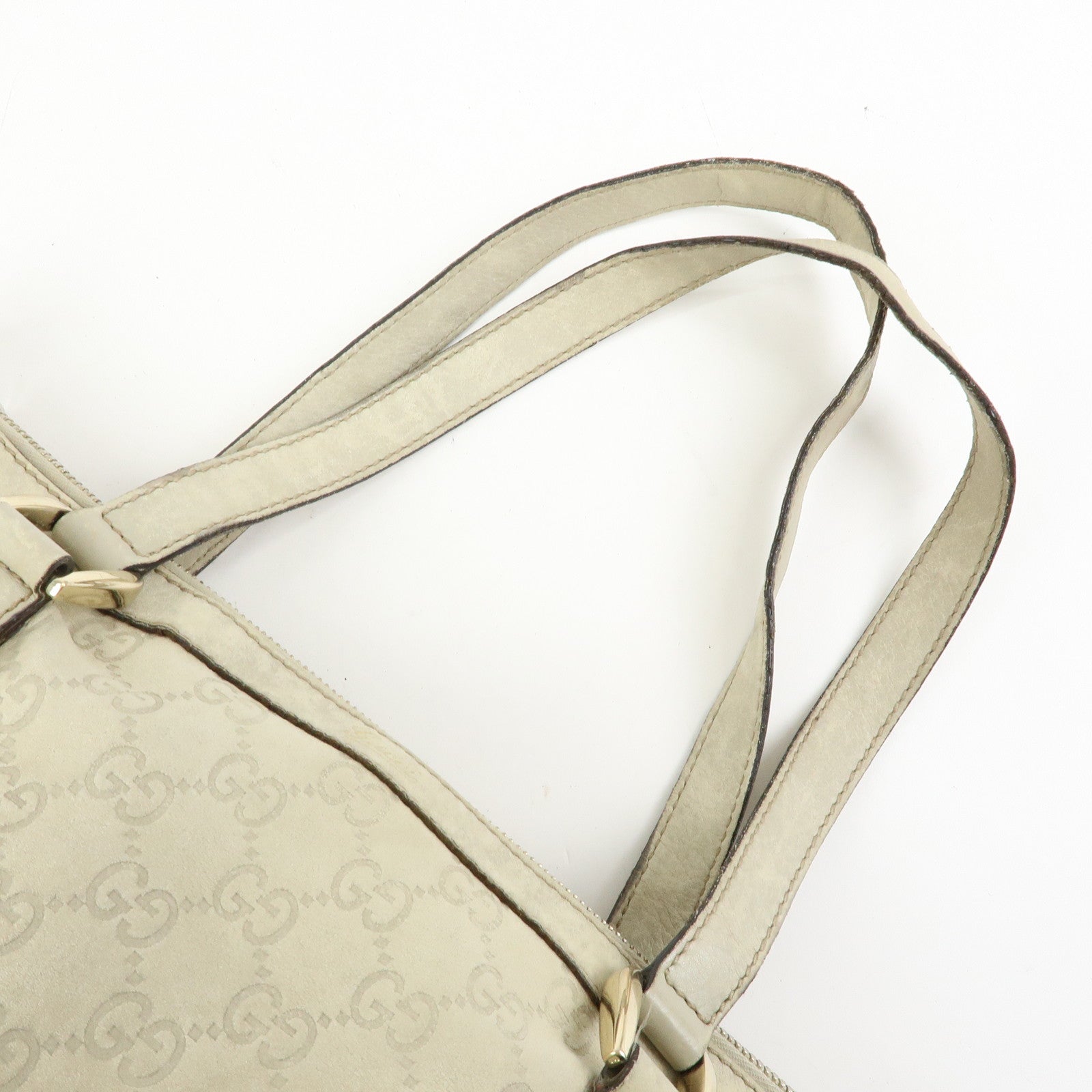 GUCCI Abbey GG Canvas Tote Bag Shoulder Bag White 141470