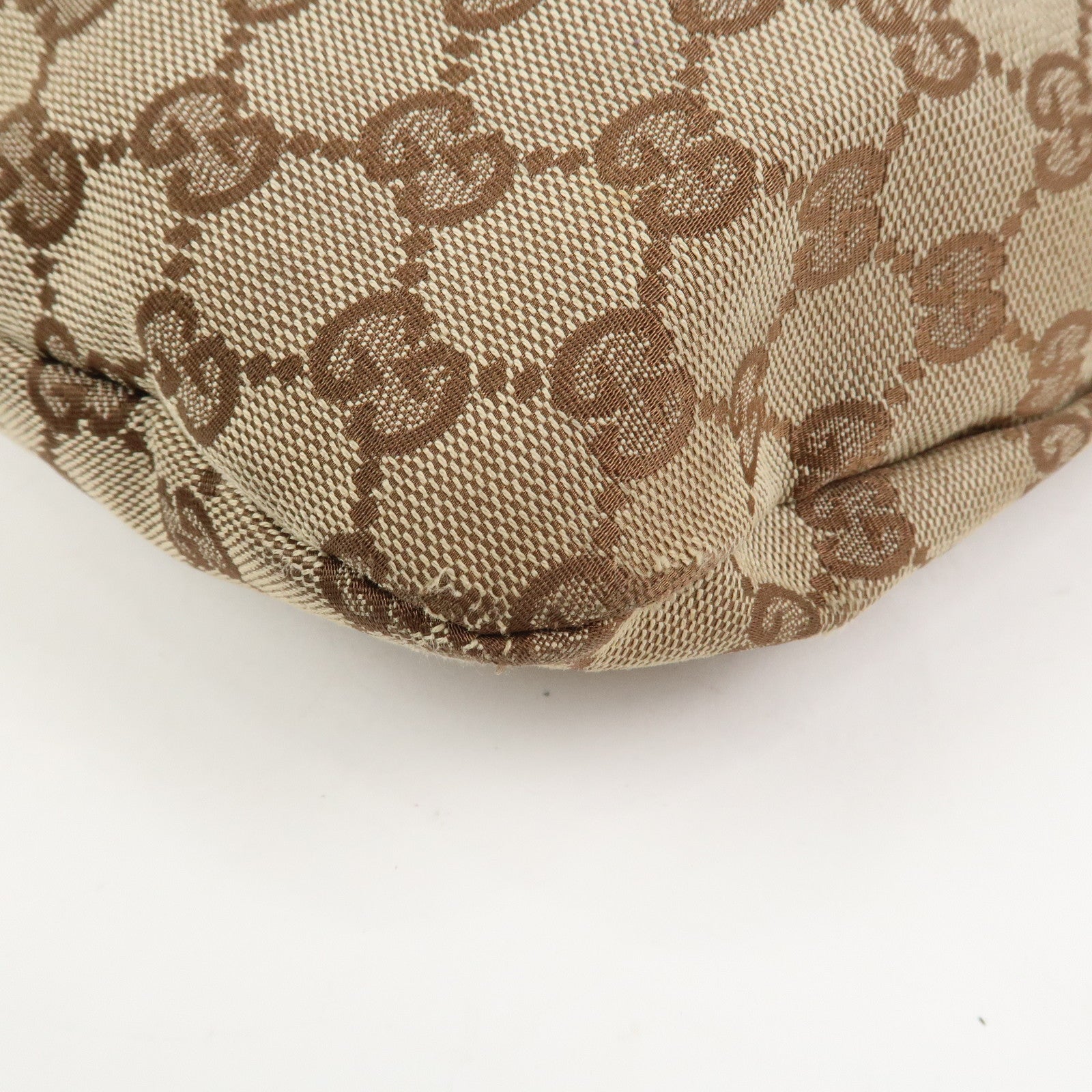 GUCCI Bamboo GG Canvas Leather Shoulder Bag Hand Bag Beige 124293