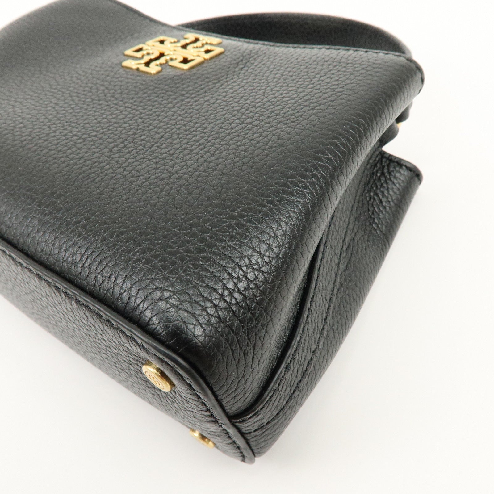TORY BURCH Britten Micro Satchel Leather 2Way Bag Hand Bag Black
