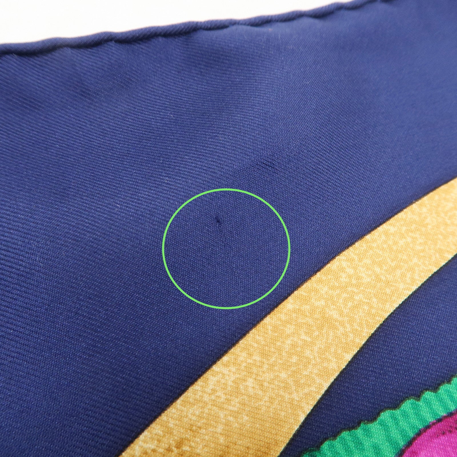 HERMES Carre 90 Silk 100% Grand Manege Scarf Navy Gold