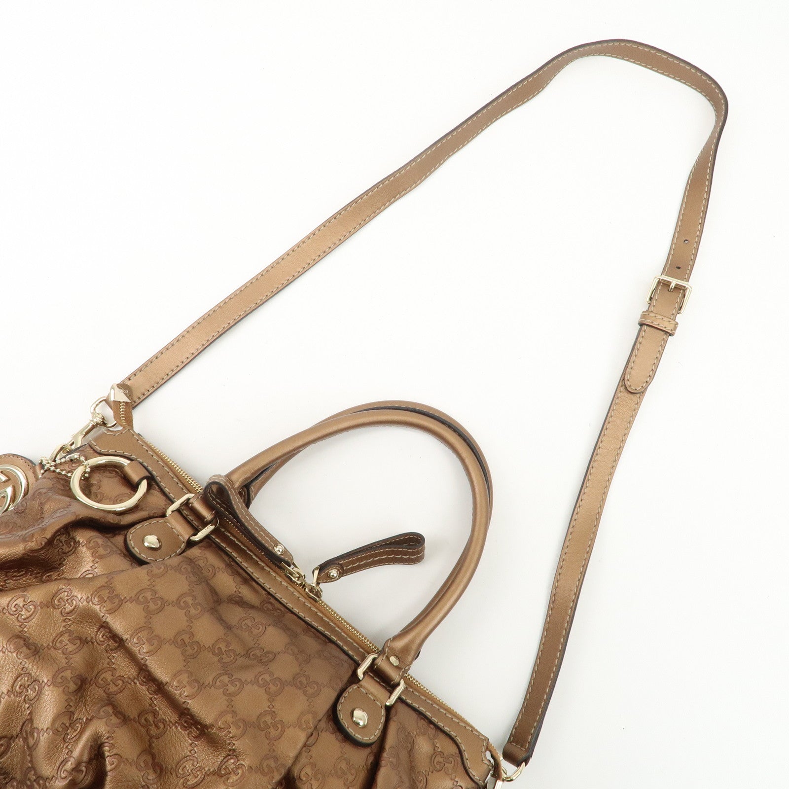 GUCCI Sukey Guccissima Leather 2Way Shoulder Bag Brown 247902