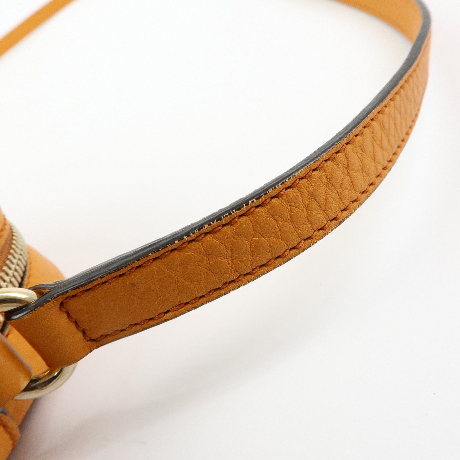 GUCCI SOHO Leather Shoulder Bag Crossbody Bag Orange 308864