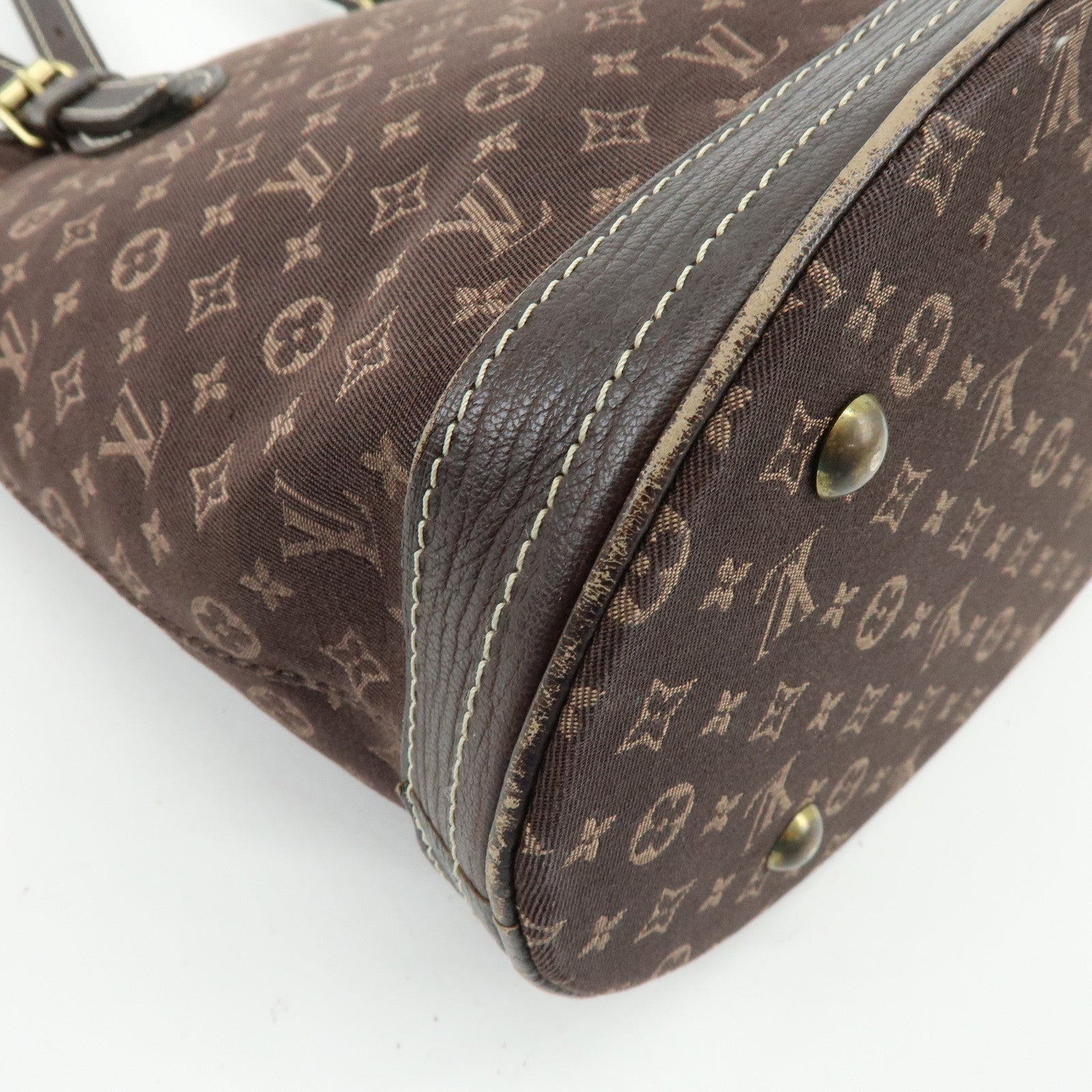 Louis Vuitton Monogram Mini Lin Bucket PM Tote Bag Ebene M95226