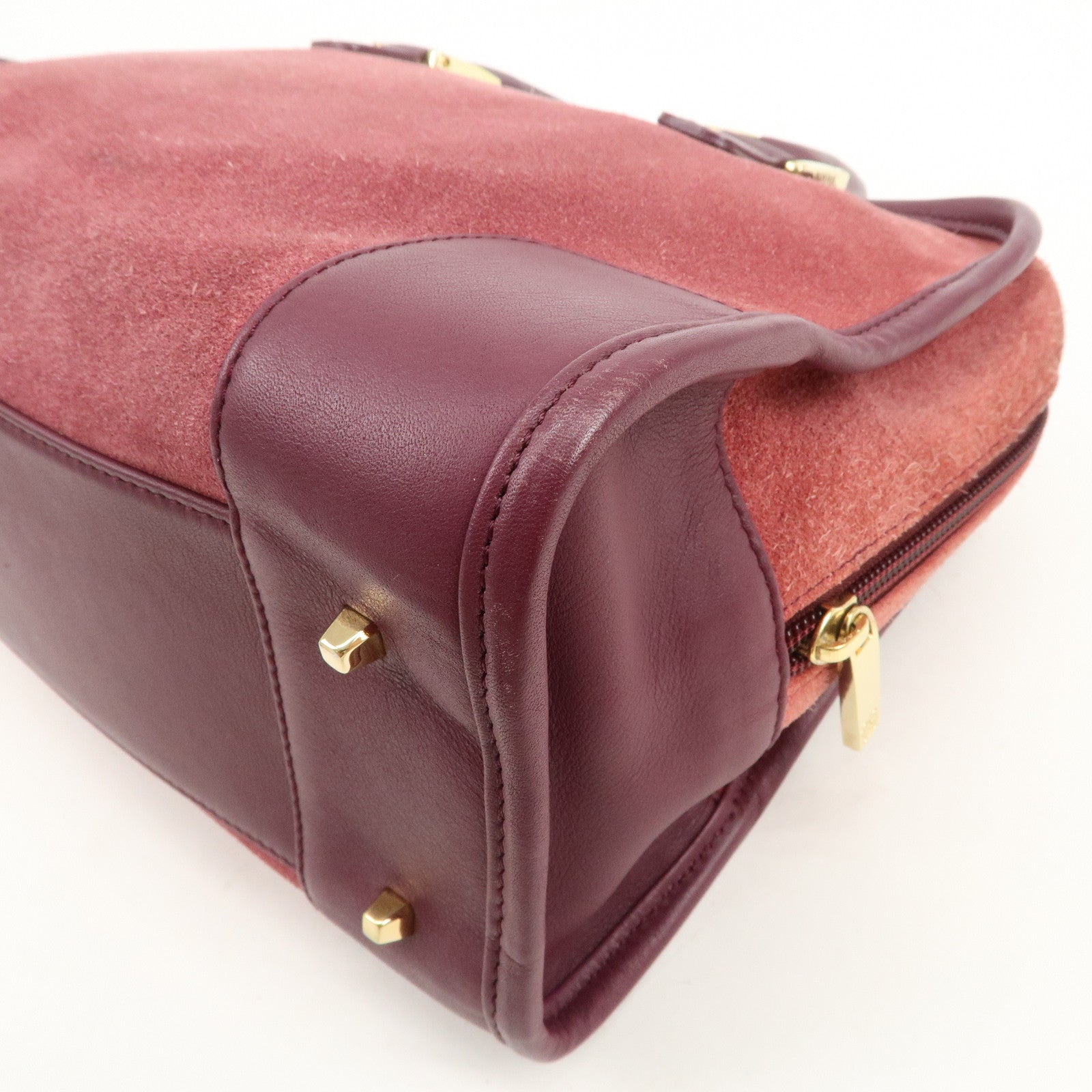 LOEWE Anagram Amazona 28 Suede Leather Hand Bag Pink Purple