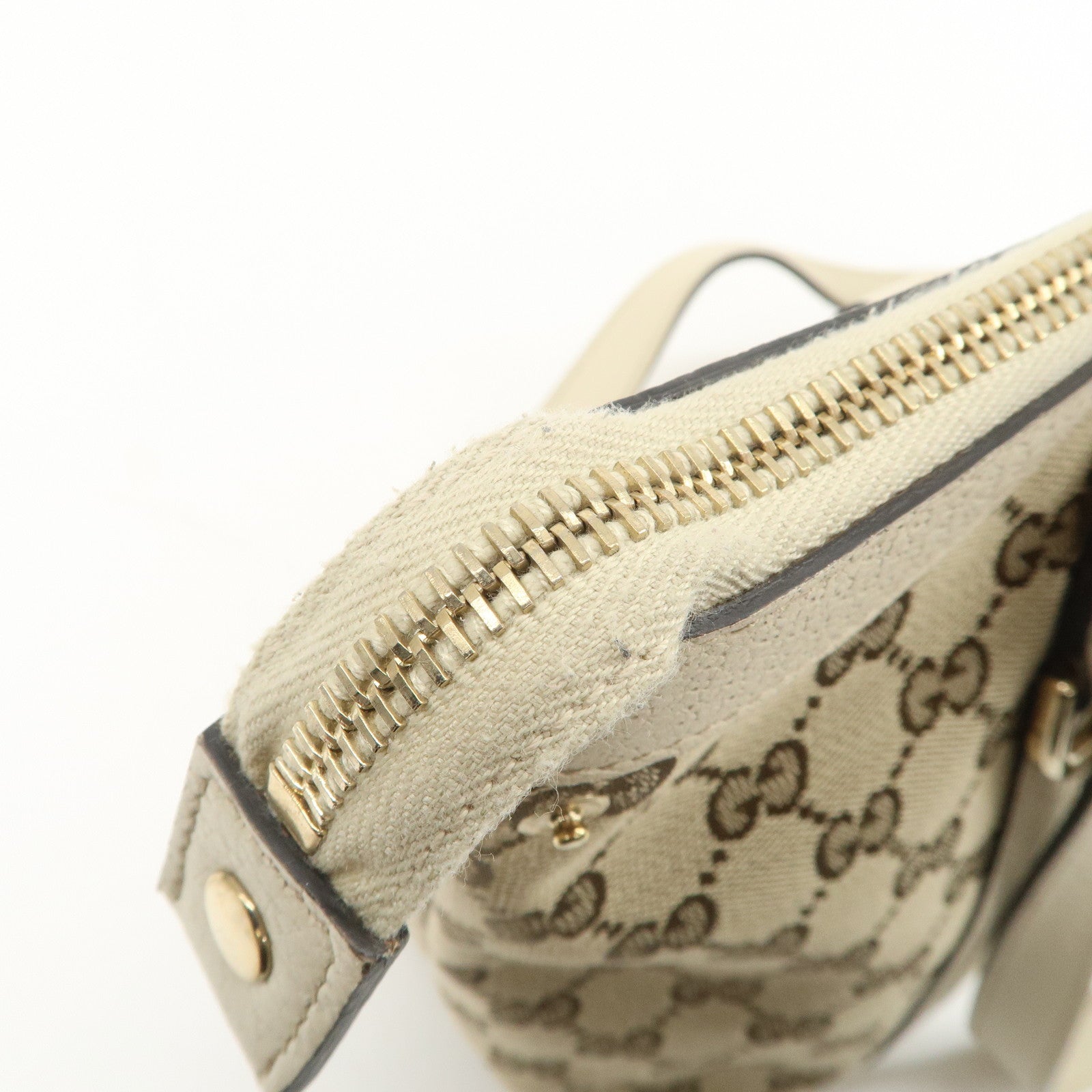 GUCCI Abbey GG Canvas Leather Tote Bag Shoulder Bag Brown 141470