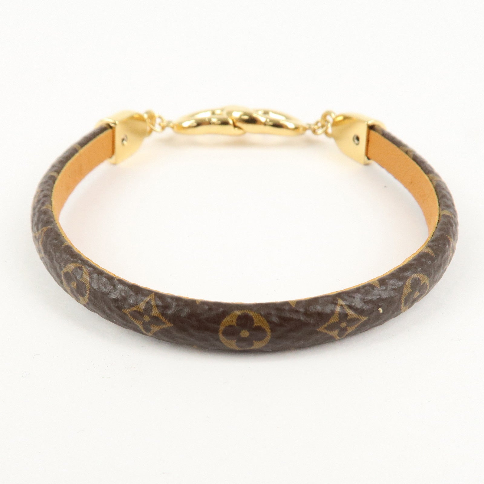 Louis Vuitton Monogram Say Yes Bracelet Brown Gold M6758E Used
