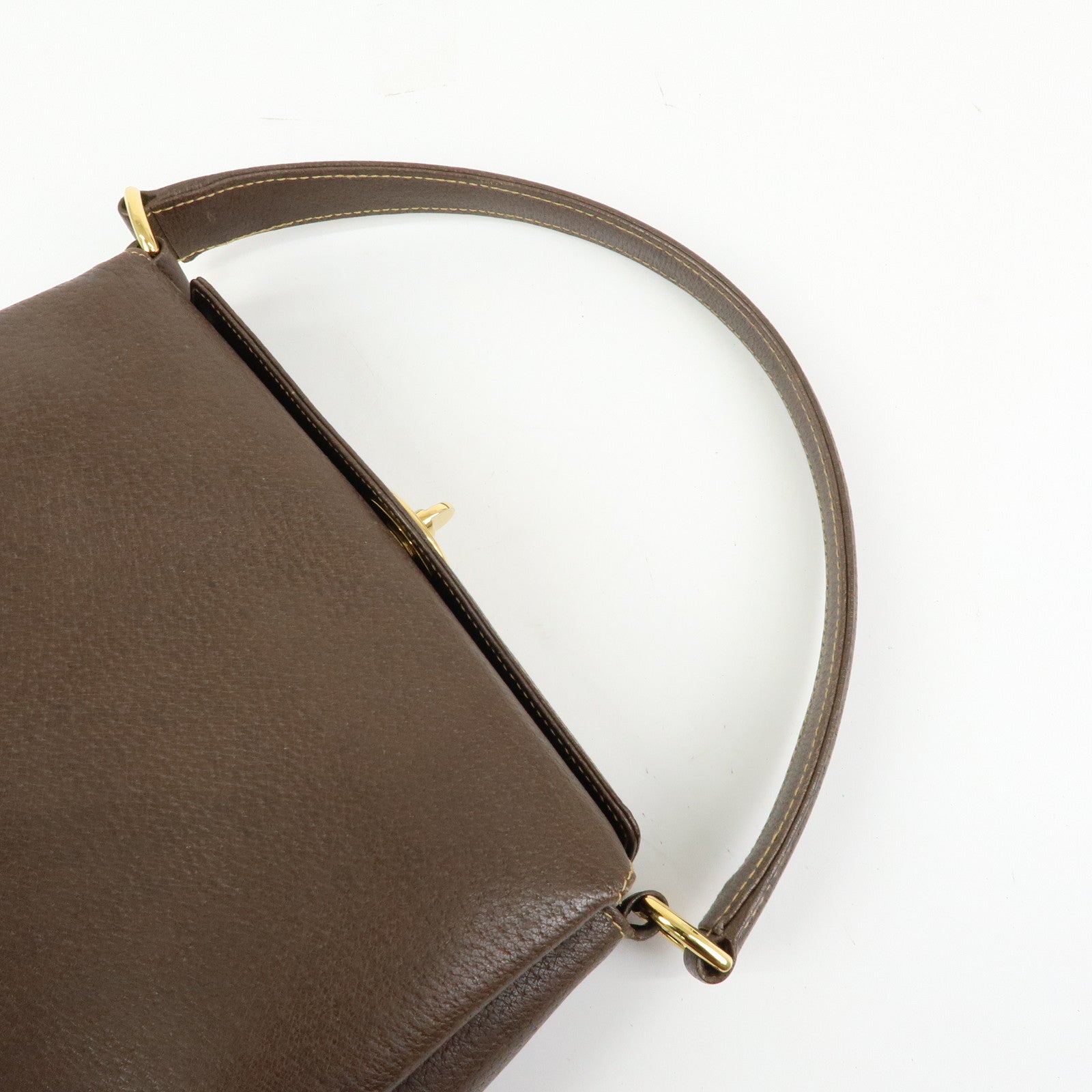 GUCCI Old Gucci Leather Hand Bag Brown 000・406・0025