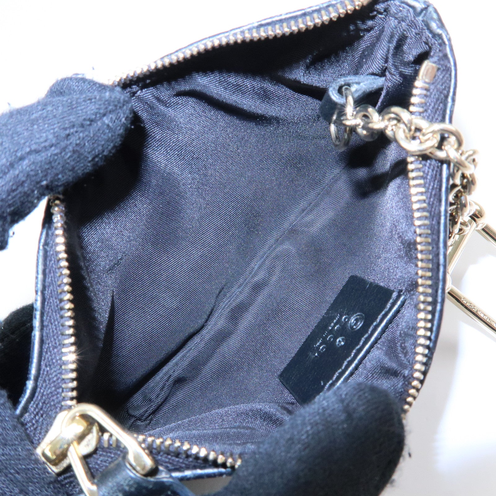 GUCCI Micro Guccissima Leather Coin Case Key Case Black 544248