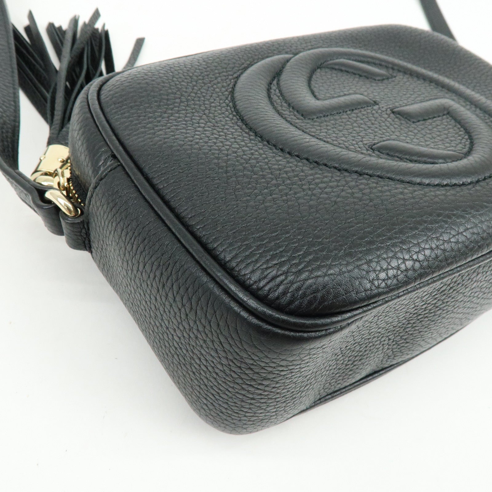 GUCCI SOHO Leather Shoulder Bag Crossbody Bag Black 308364