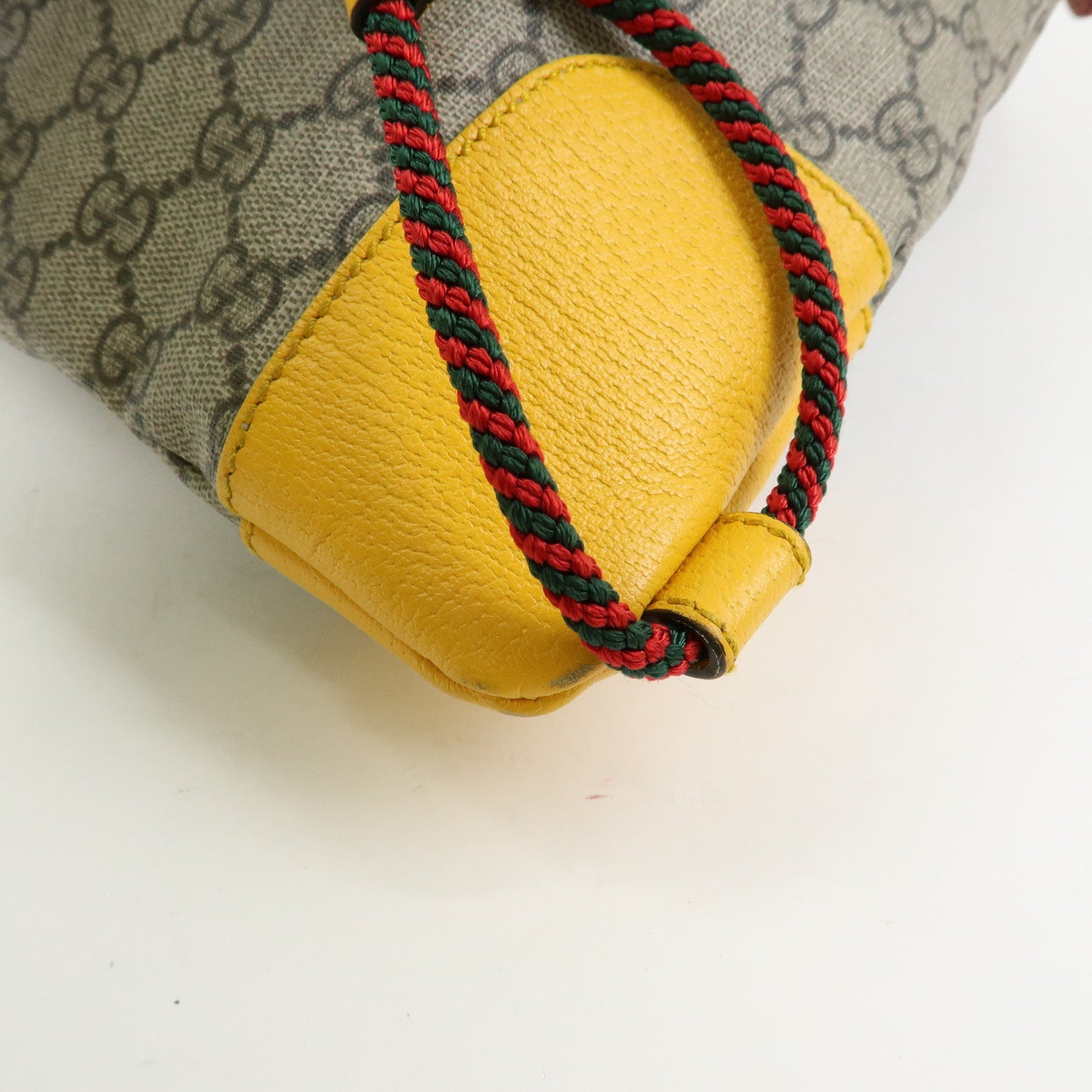GUCCI GG Supreme PVC Leather Backpack Beige Yellow Brown 473872