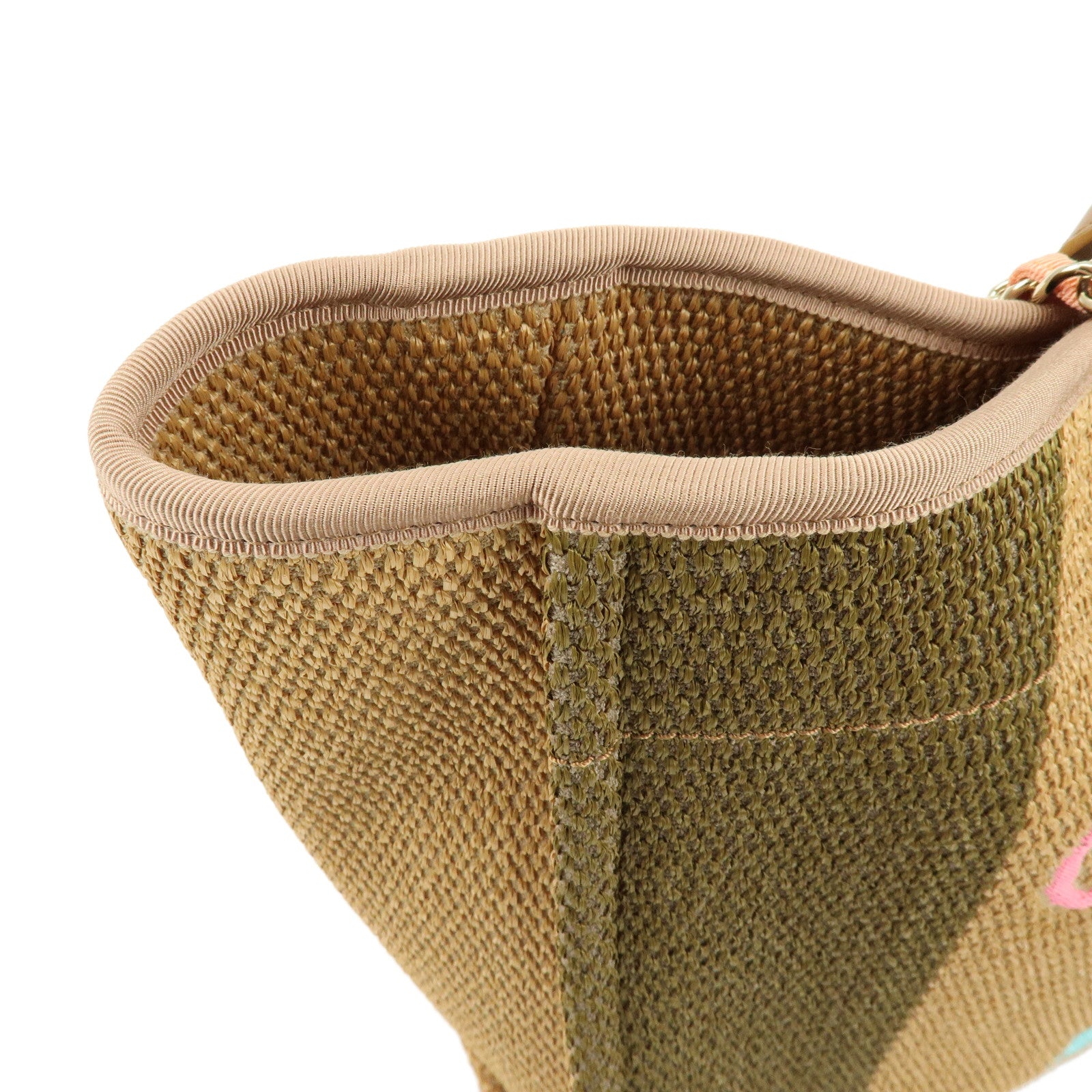 CHANEL Deauville Raffia Leather 2Way Tote Bag Shoulder Bag Beige