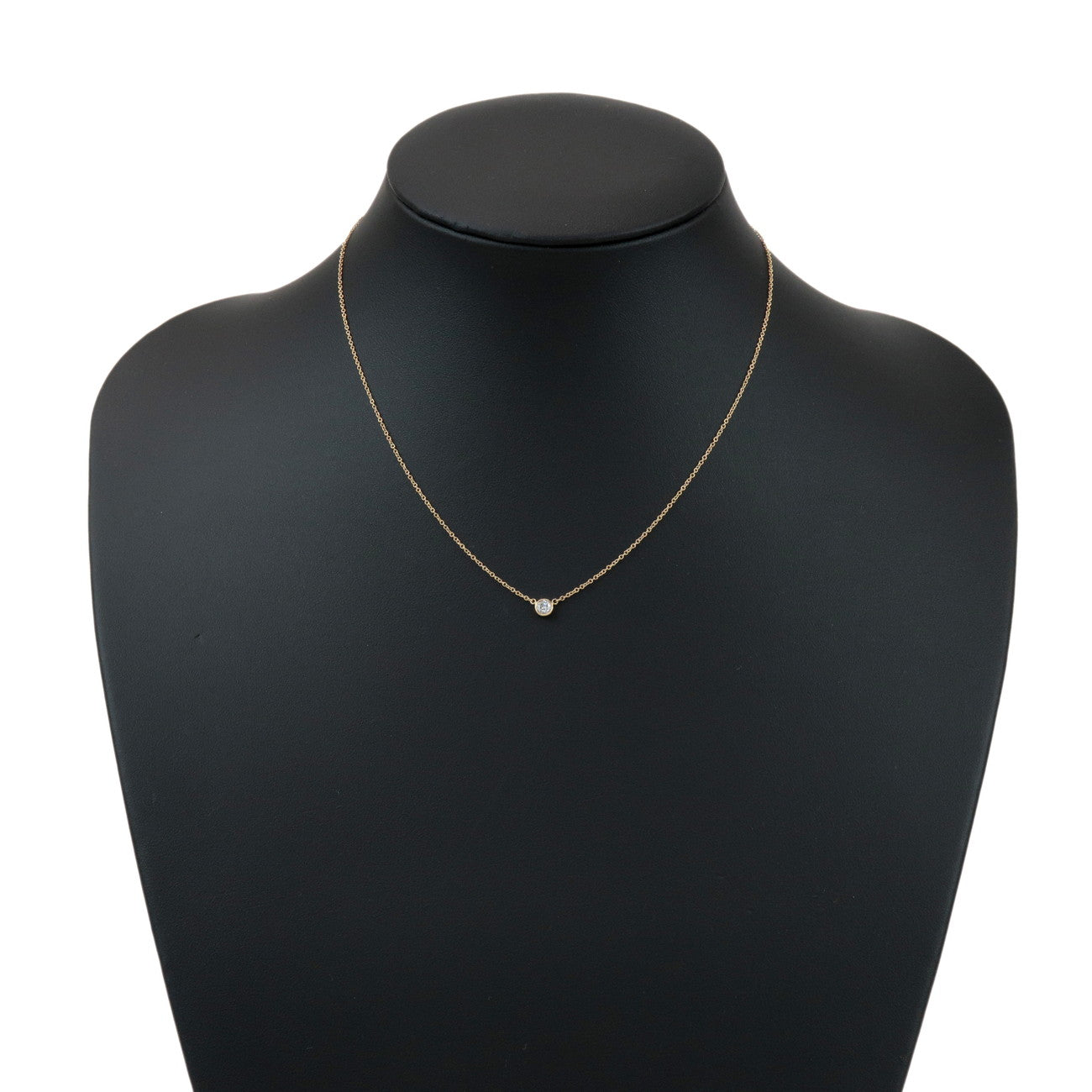 Tiffany & Co By The Yard 1P Diamond Necklace K18 750YG Yellow Gold