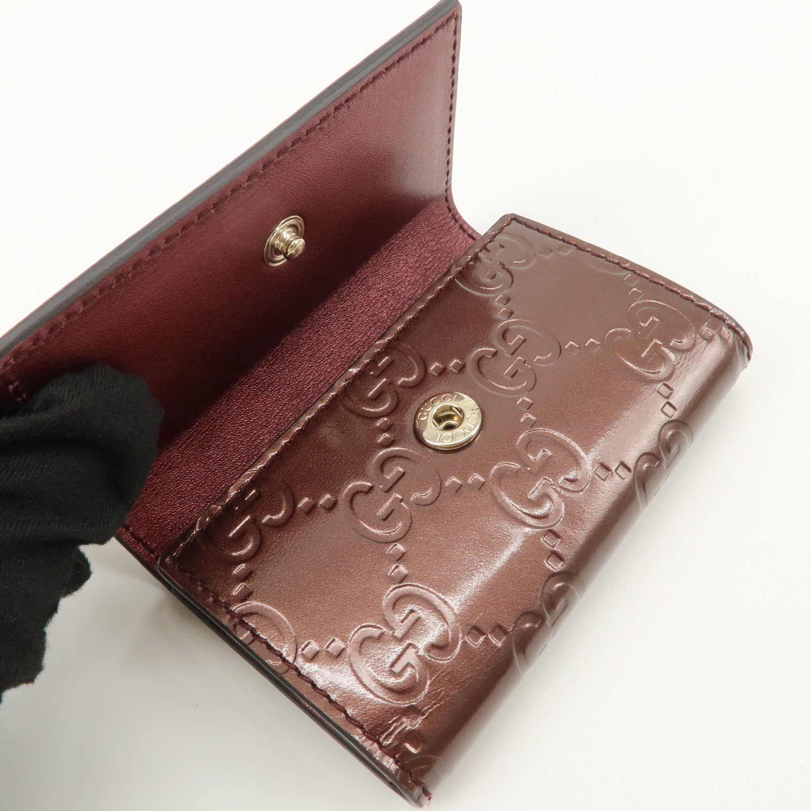 GUCCI Lovely Heart Guccissima Leather 6 Rings Key Case Brown 257217