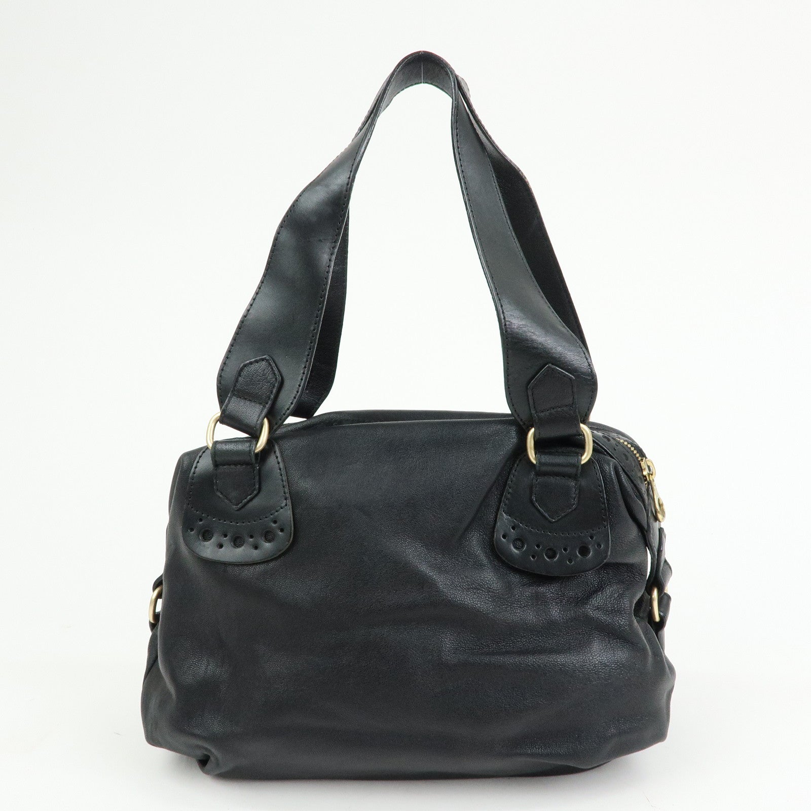 Chloe See by Chloe Leather Shoulder Bag Hand Bag Black