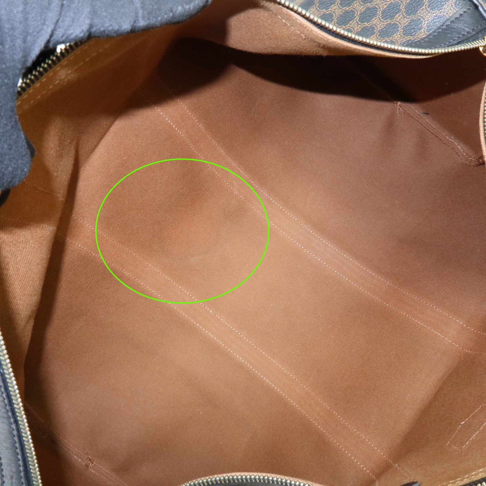 CELINE Macadam PVC Leather Boston Bag Tote Bag Black Brown