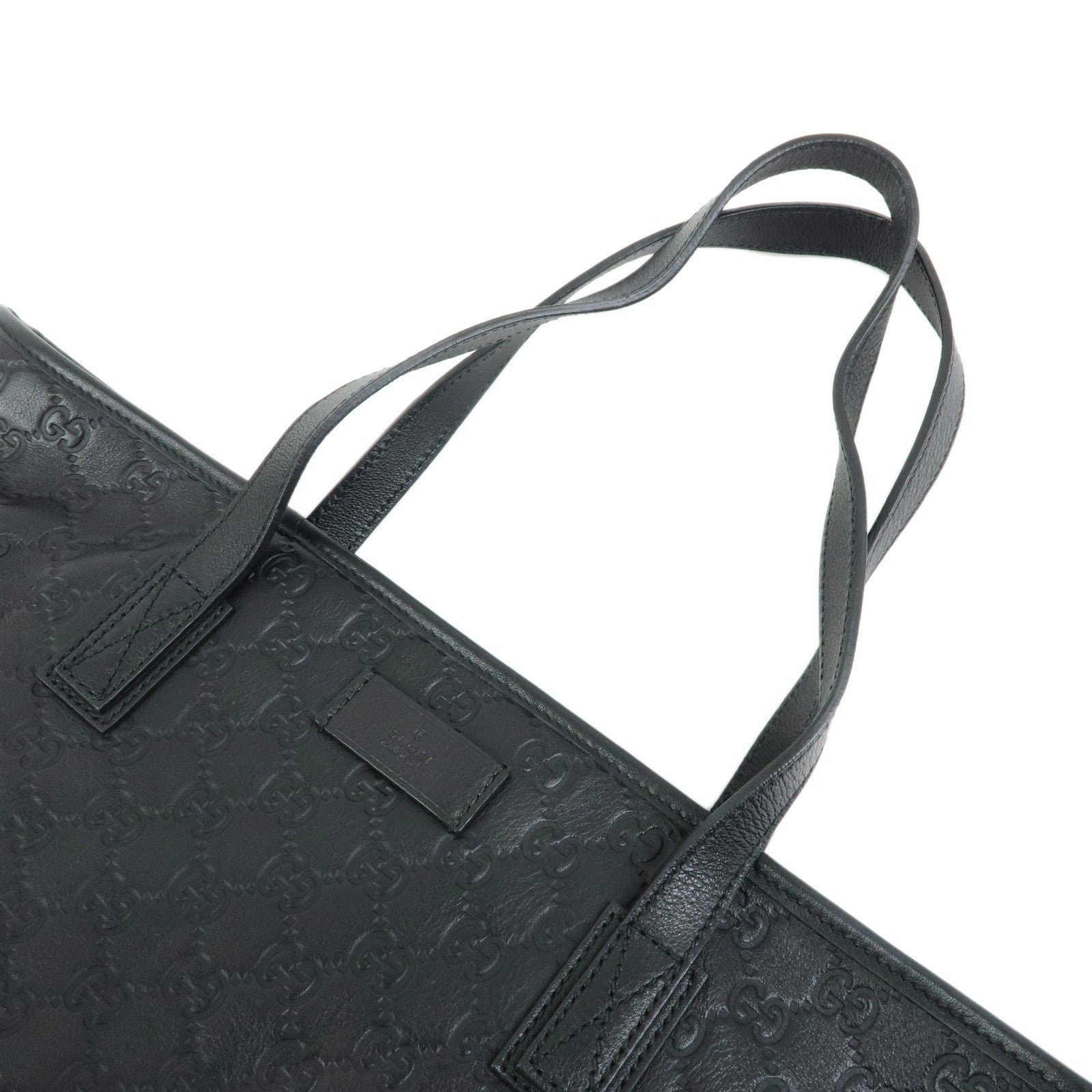 GUCCI Guccissima Leather Tote Bag Shoulder Bag Black 211137