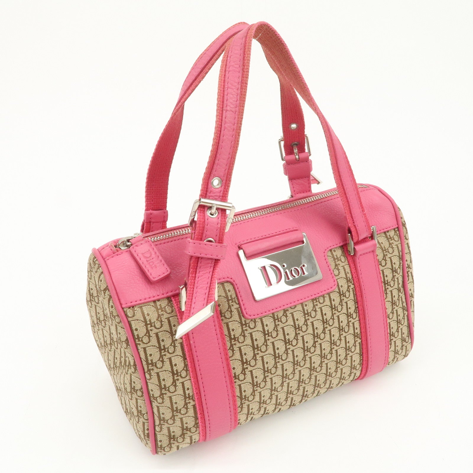 Christian Dior Trotter Street Chic Mini Boston Bag Beige Pink