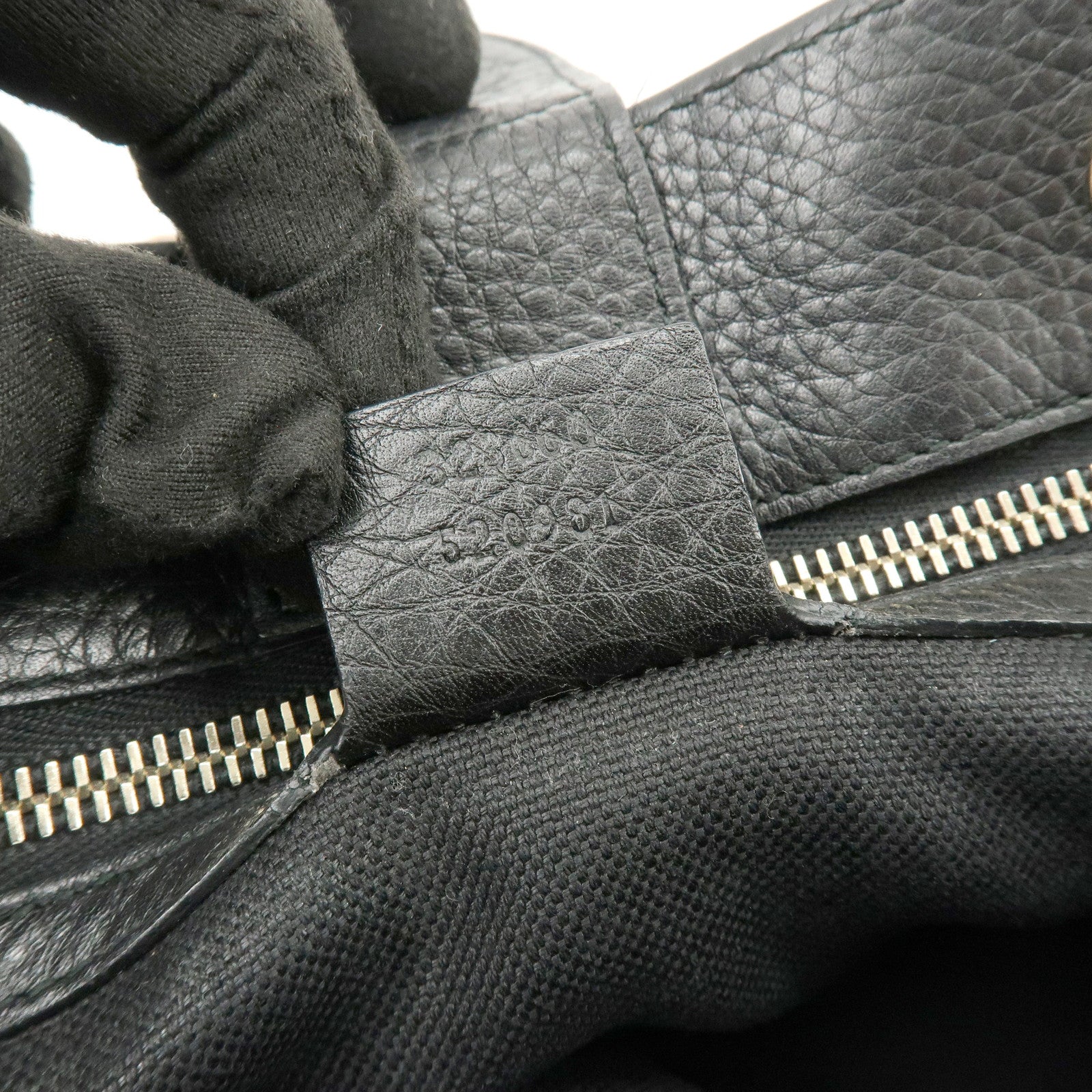 GUCCI Bamboo Shopper Medium 2Way Bag Shoulder Bag Black 323660