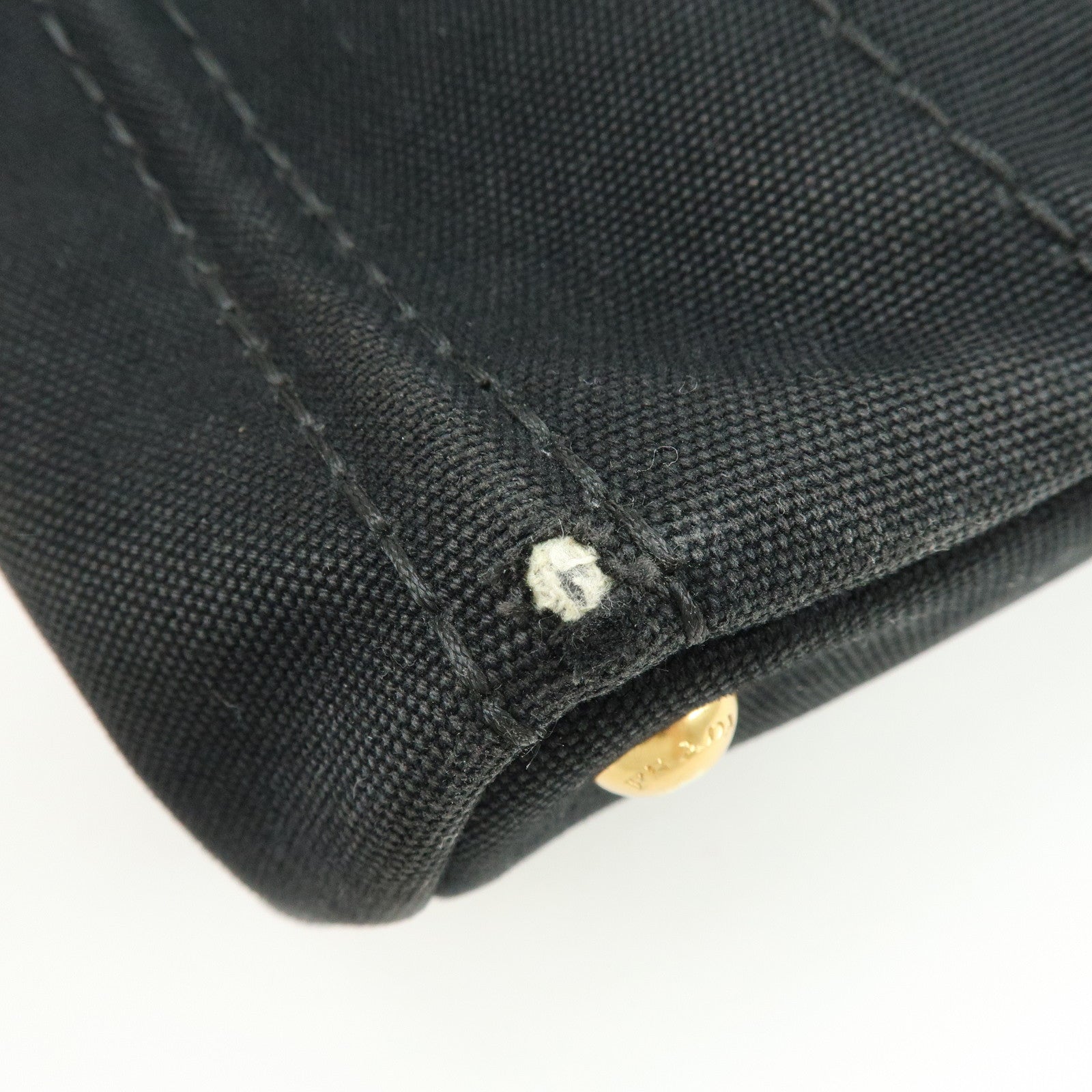 PRADA Triangle Logo Canapa Mini 2Way Hand Shoulder Bag Black B2439G